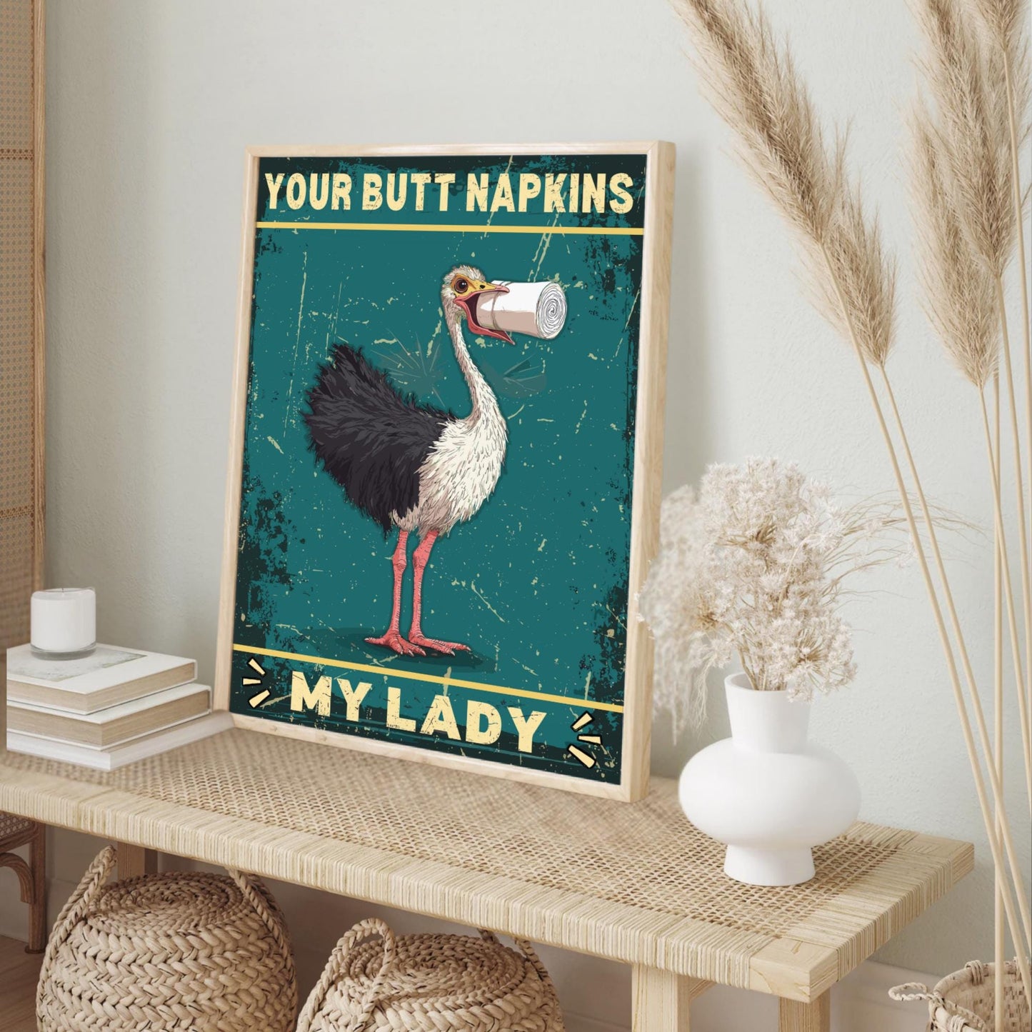 Funny Ostrich Bathroom Print