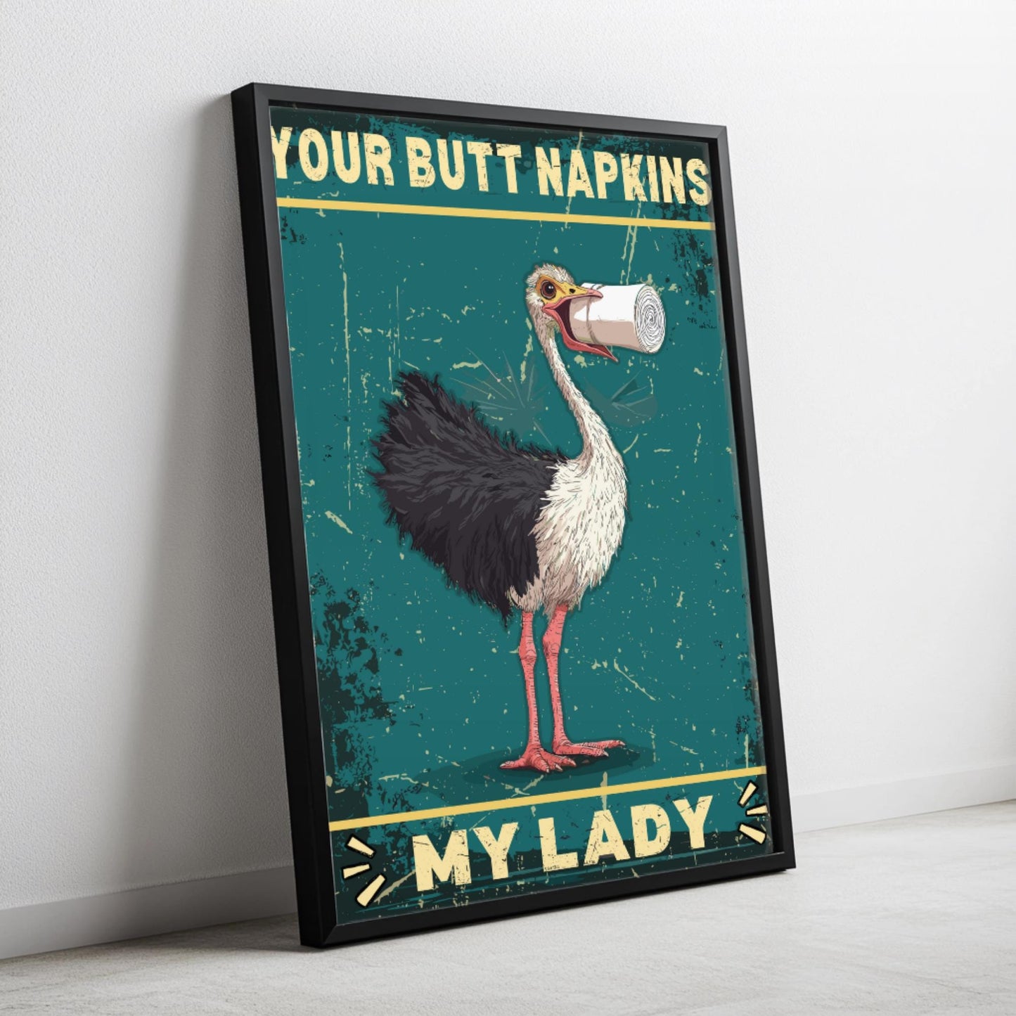 Funny Ostrich Bathroom Print