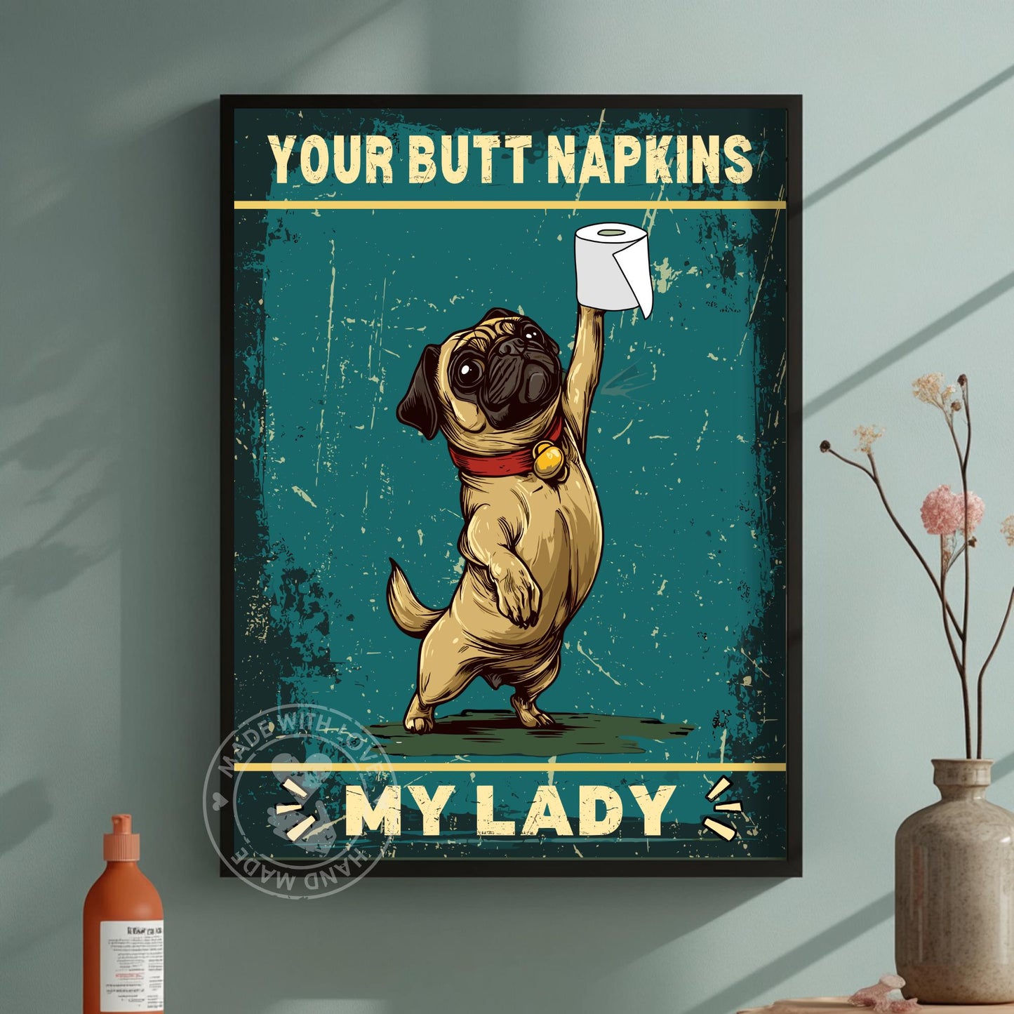 Funny Pug Bathroom Print