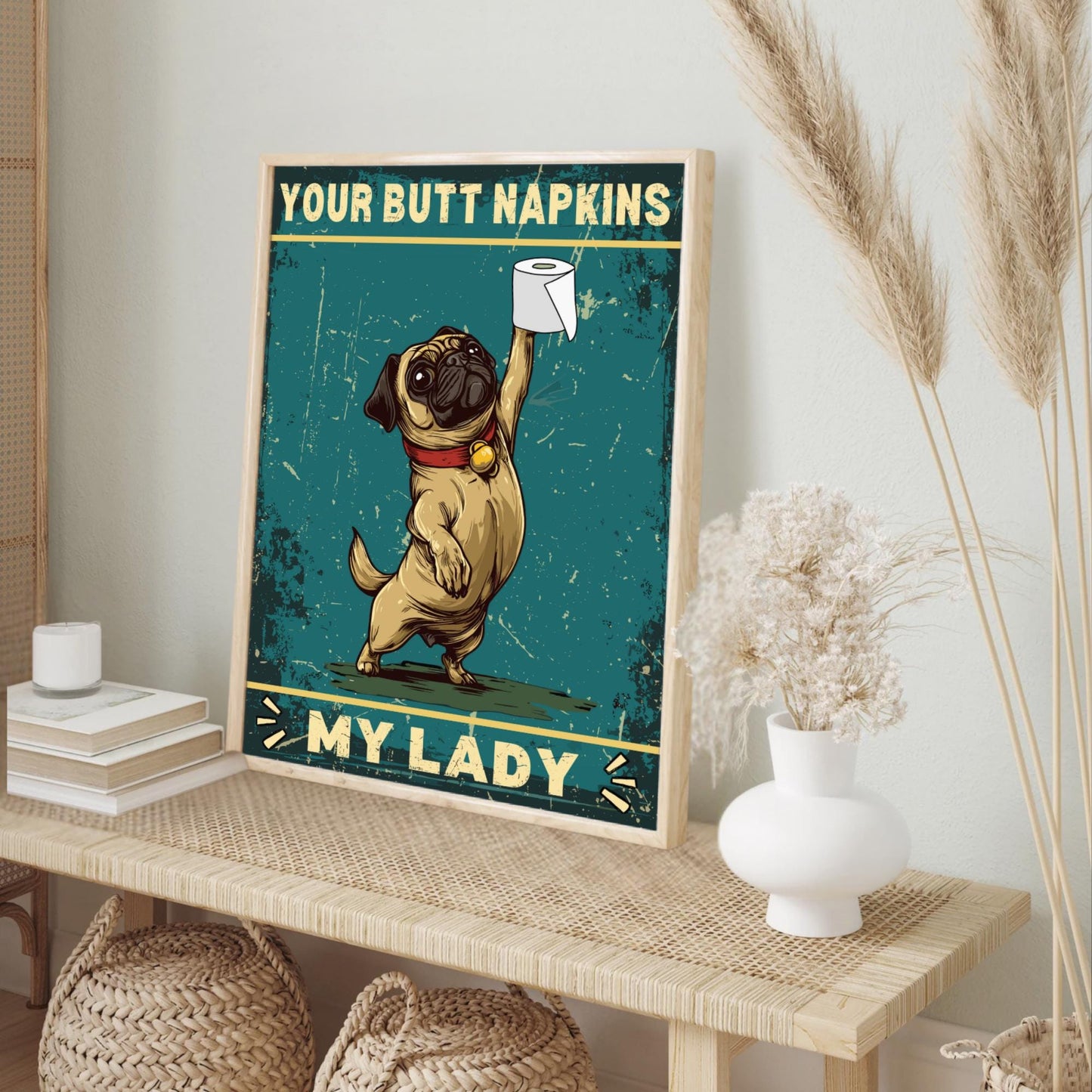 Funny Pug Bathroom Print