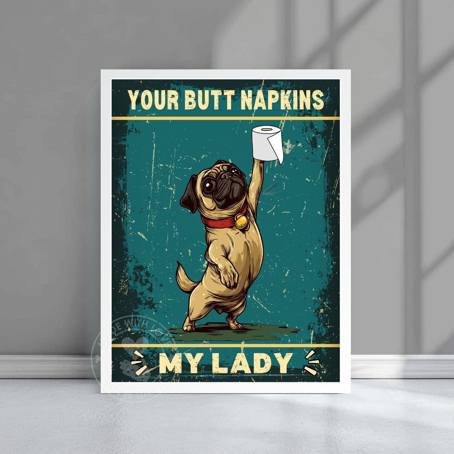 Funny Pug Bathroom Print