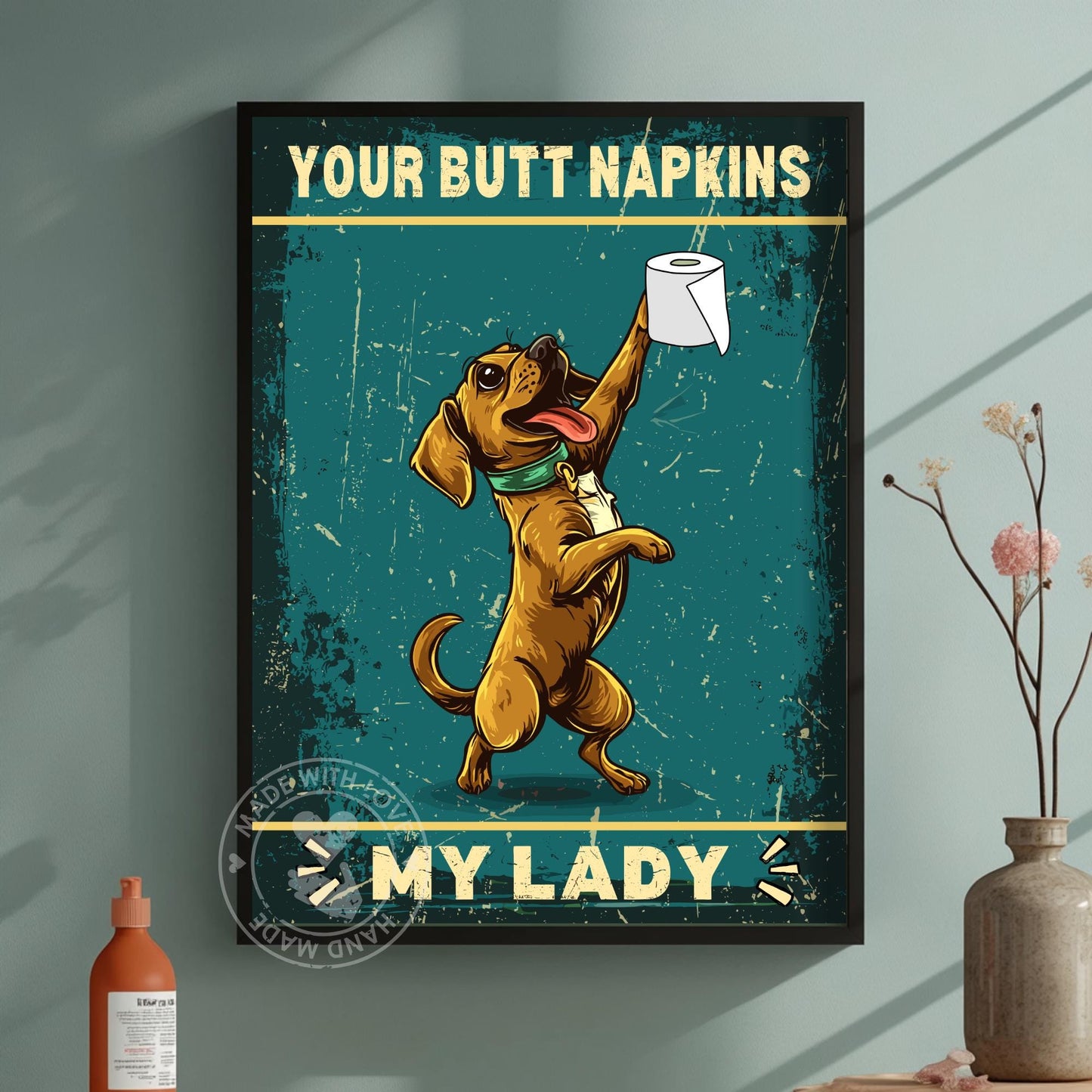 Funny Puppy Bathroom Print