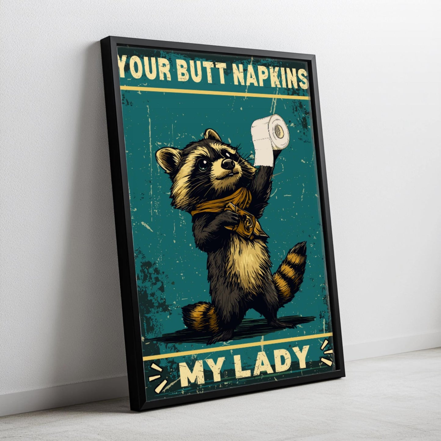 Funny Raccoon Bathroom Print