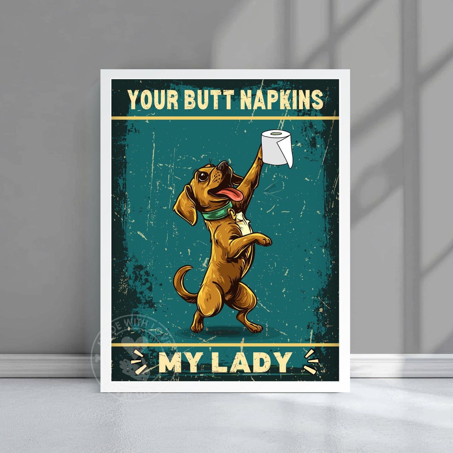 Funny Puppy Bathroom Print