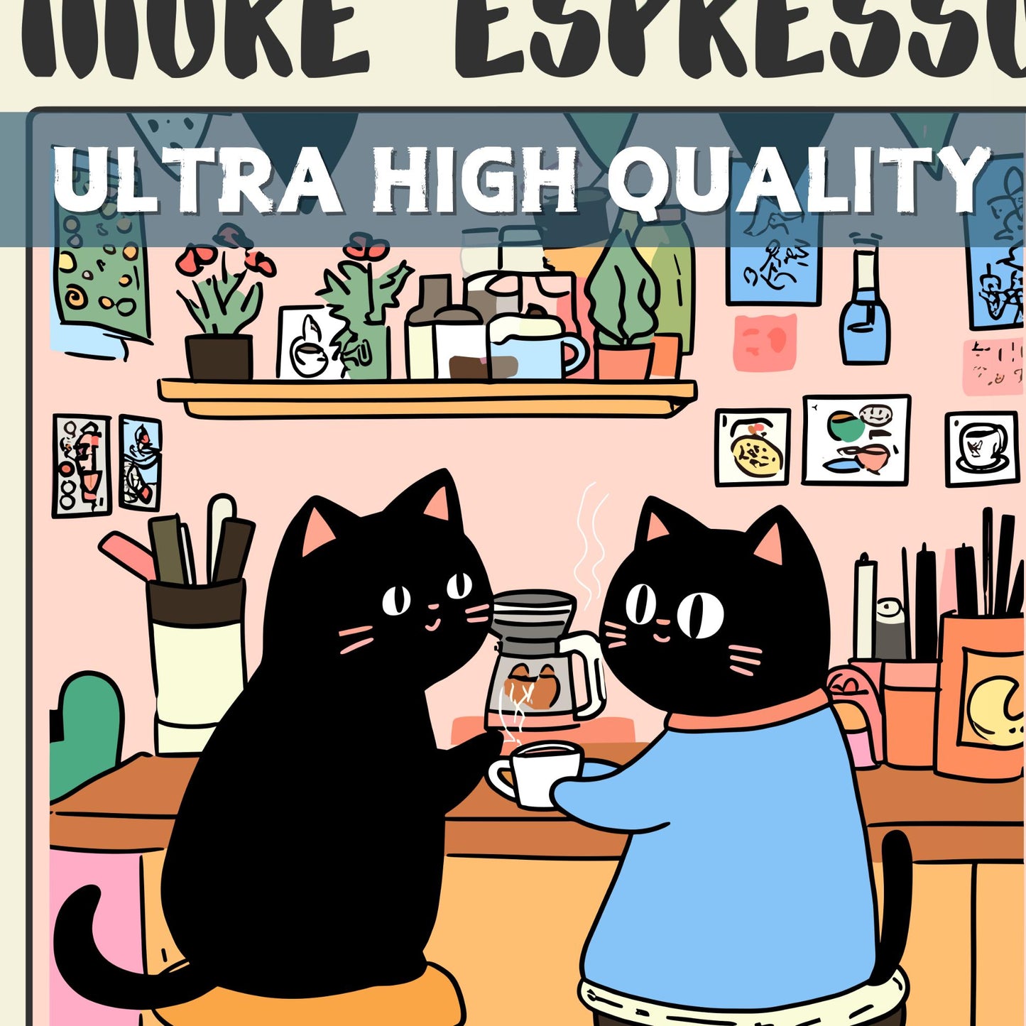Espresso Cat Print