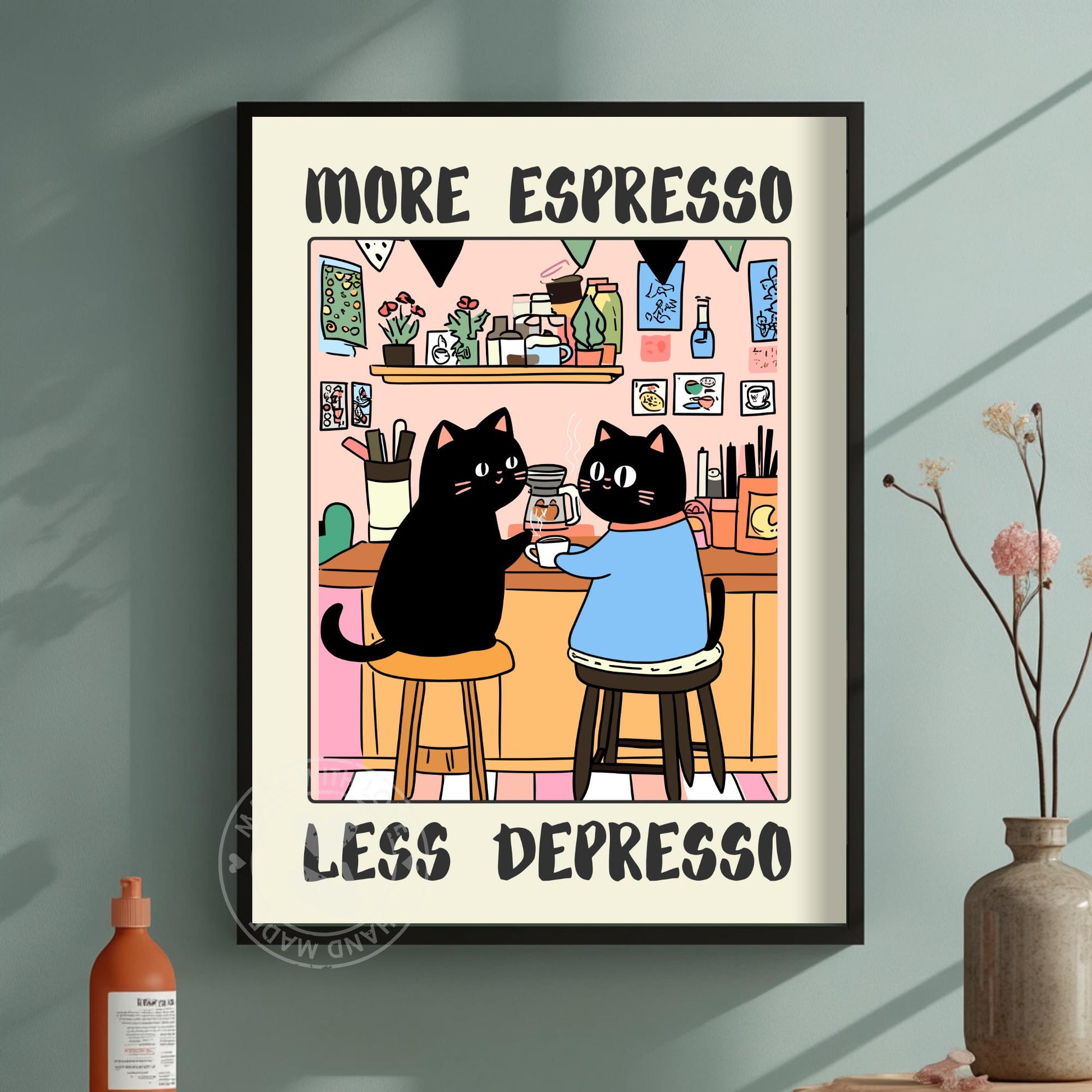 Espresso Cat Print