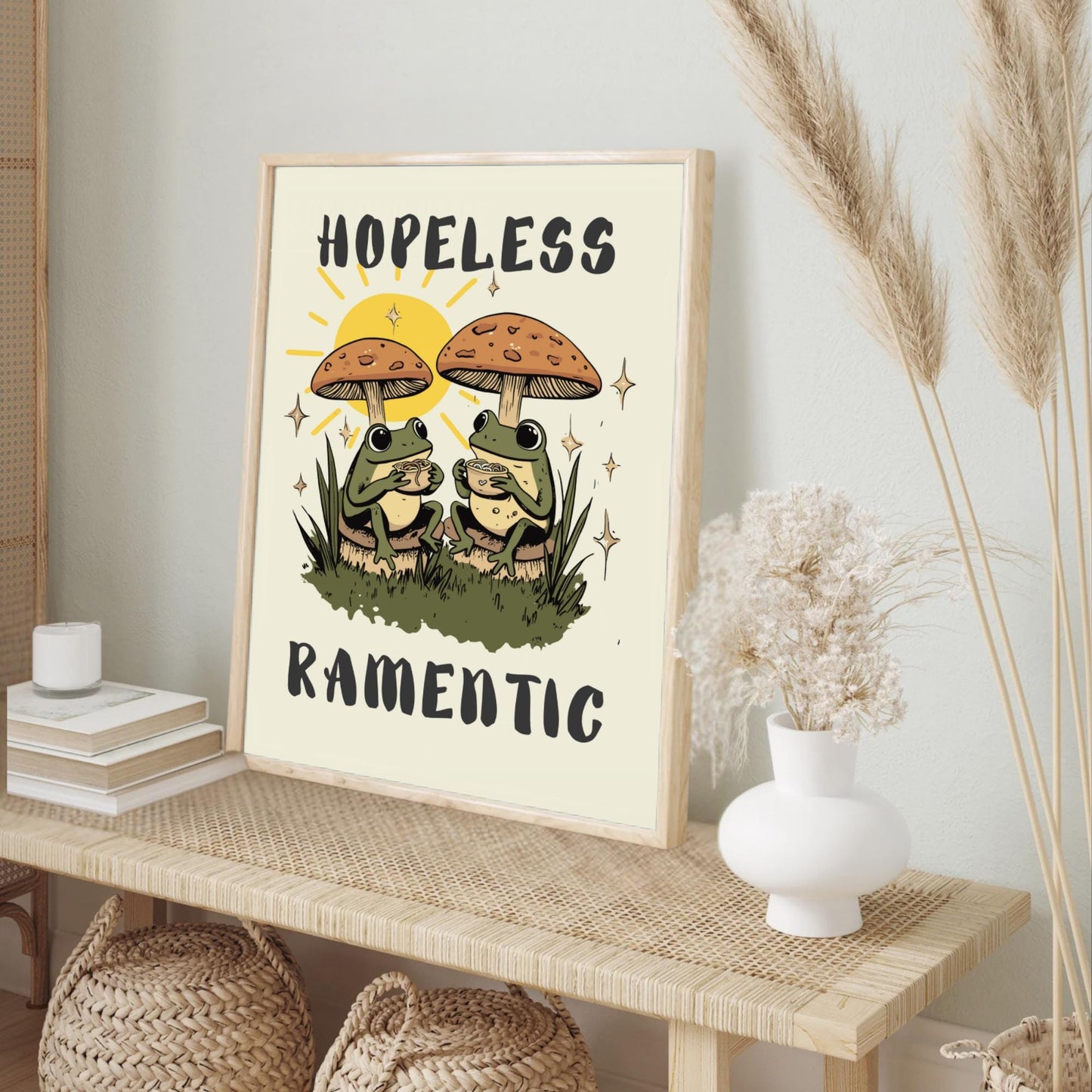 Hopelessly Ramentic Frog Print – Cute Ramen Lover Art