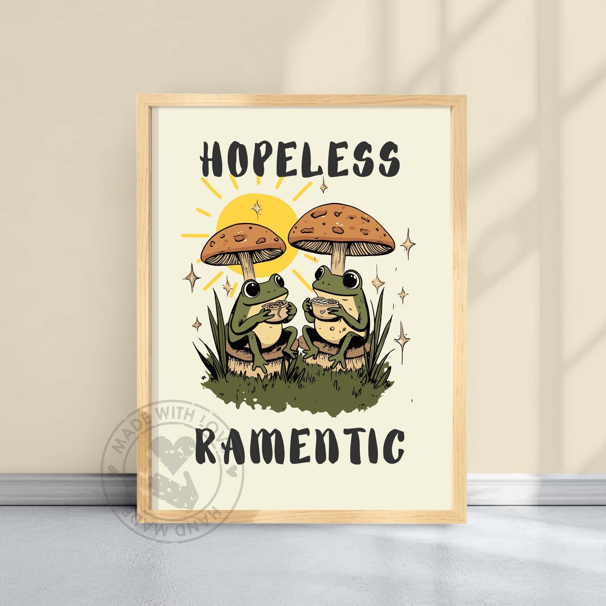 Hopelessly Ramentic Frog Print – Cute Ramen Lover Art