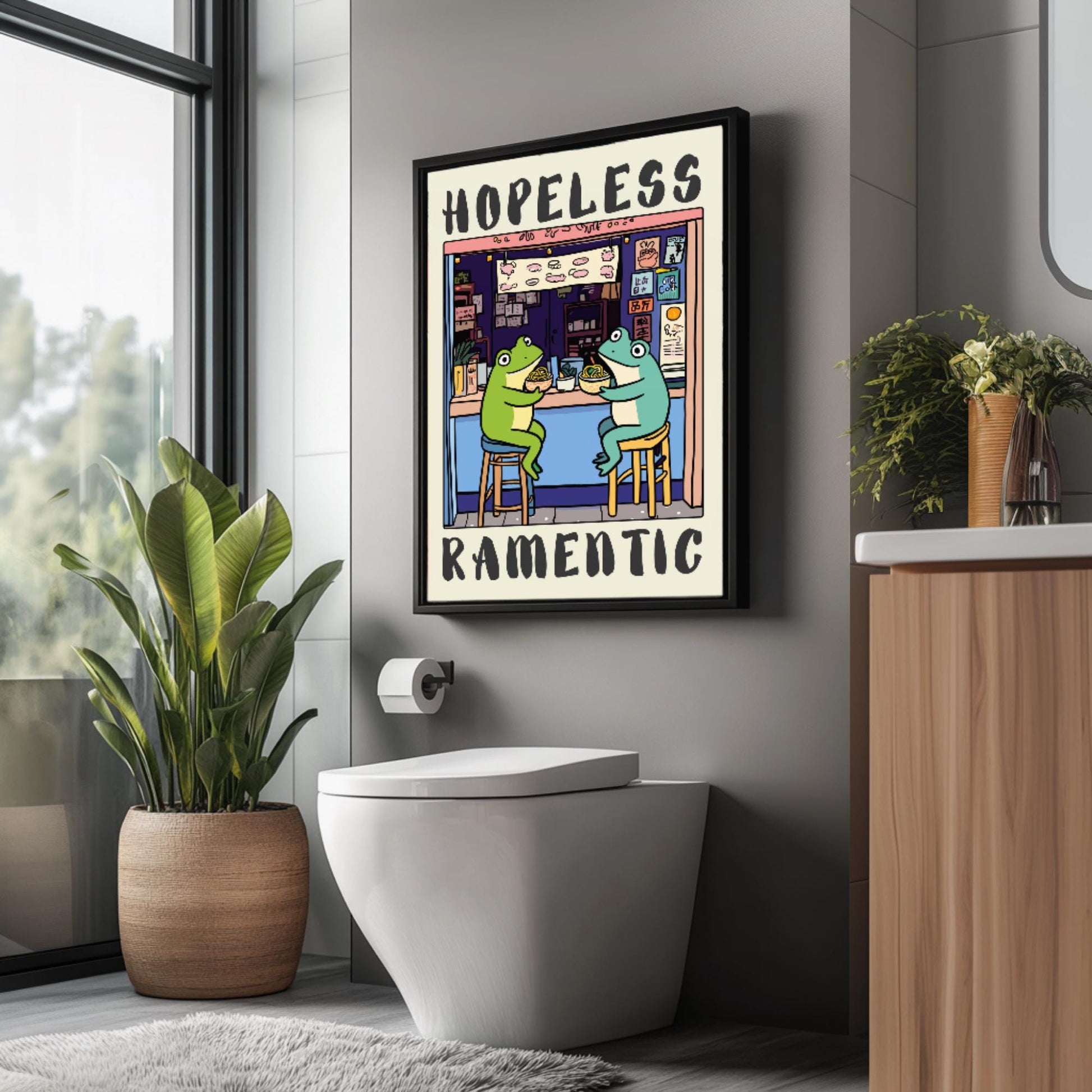 Hopelessly Ramentic Frog Poster – Kawaii Ramen Shop Art