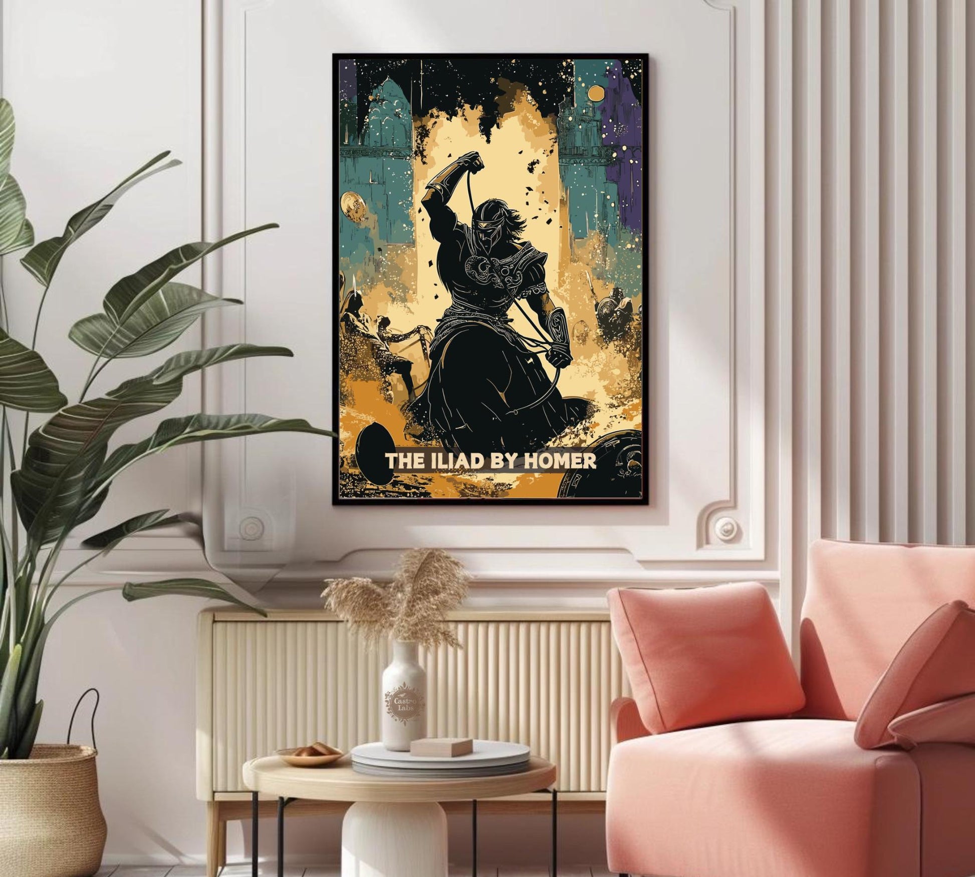 The Iliad of Homer Book Poster, The Iliad, Greek Mythology, Homer Art, Ancient Greek Art, Classic Literature Inspired Art, Song of Achilles, greek mythology, classic literature, book lovers, ancient greek, Achilles shield, battle of troy, the Iliad poster art, myths and legends, greek gods, bookish gifts, homer literary, ancient mythology, classics literature,