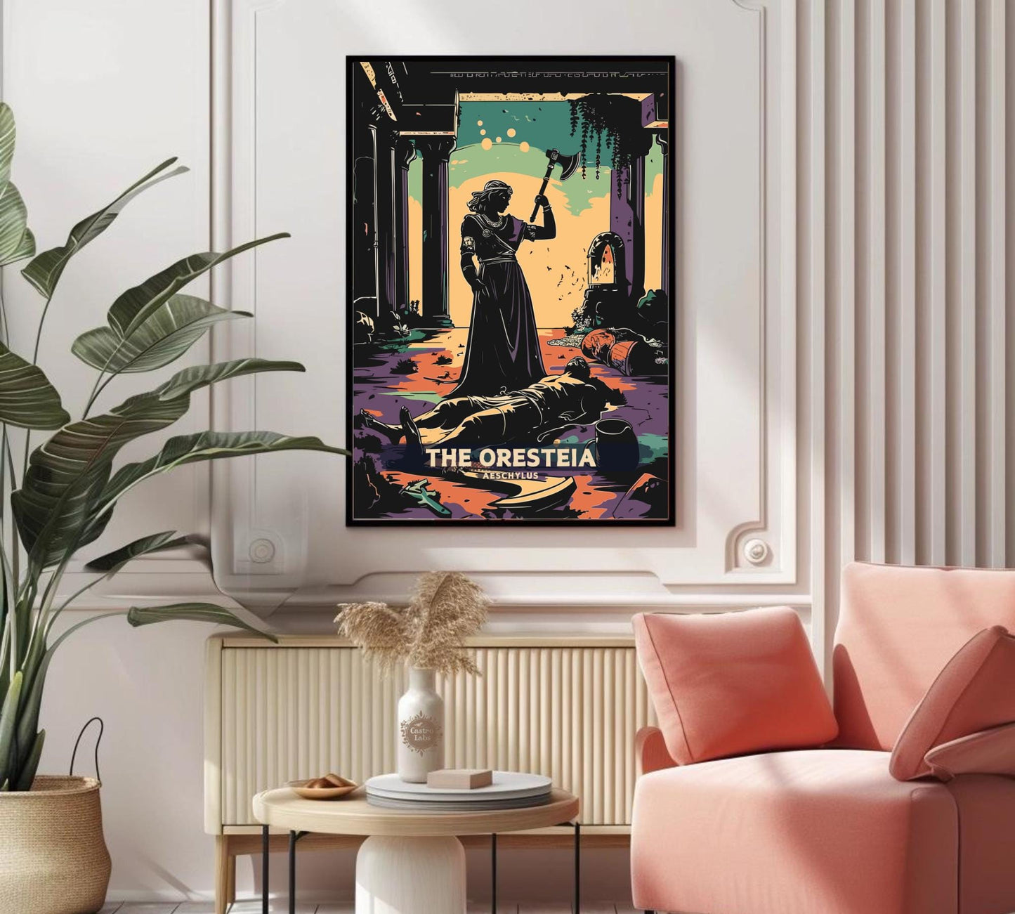 The Oresteia by Aeschylus Poster, The Oresteia, Greek Mythology, Greek Tragedy Poster, Ancient Greek Art, The murder of Agamemnon by Clytemnestra
