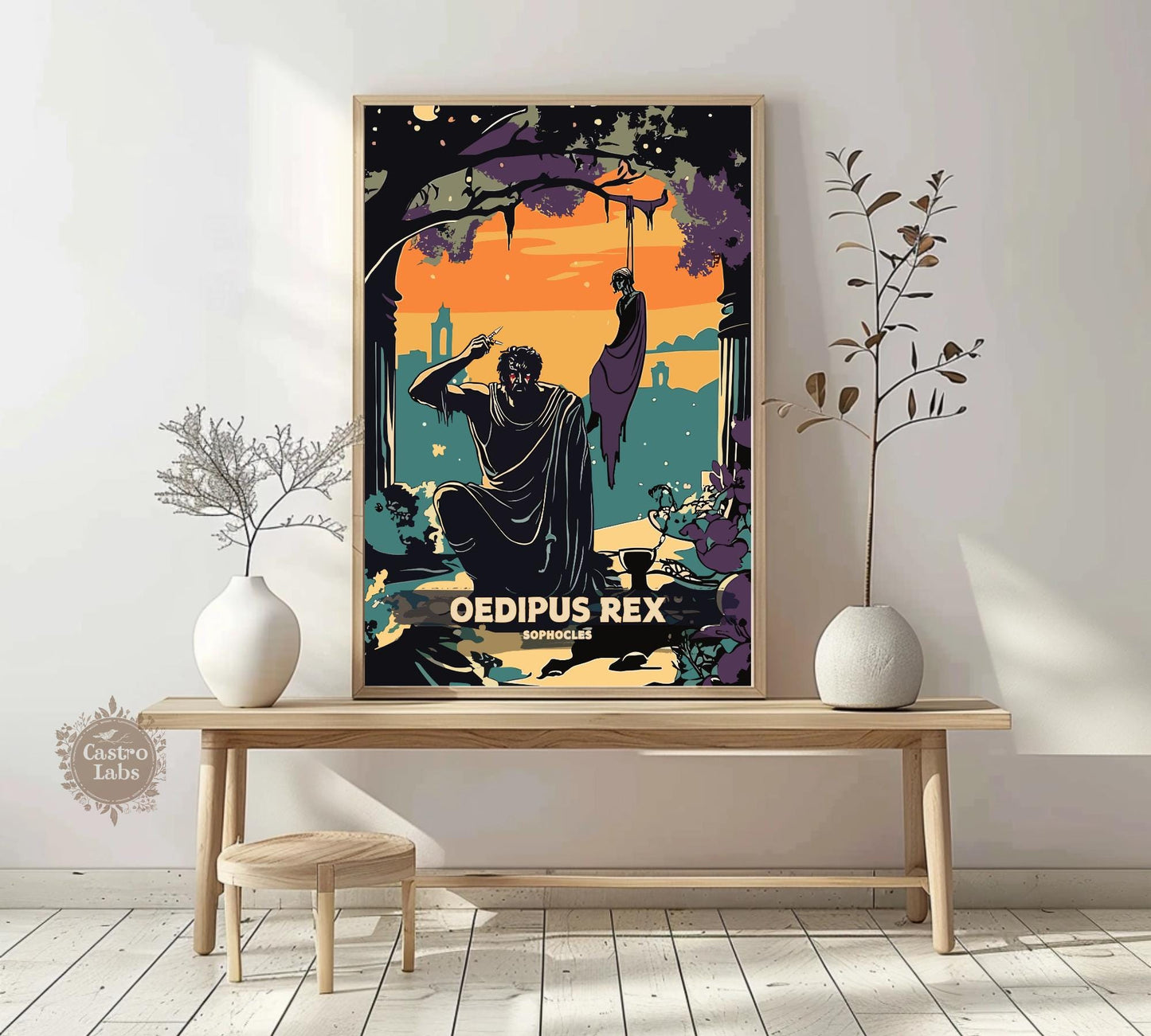 Oedipus Rex Poster, Oedipus Tyrannus Poster, Greek Mythology, Oedipus the King Poster, Ancient Greek Art, Athenian tragedy by Sophocles Art