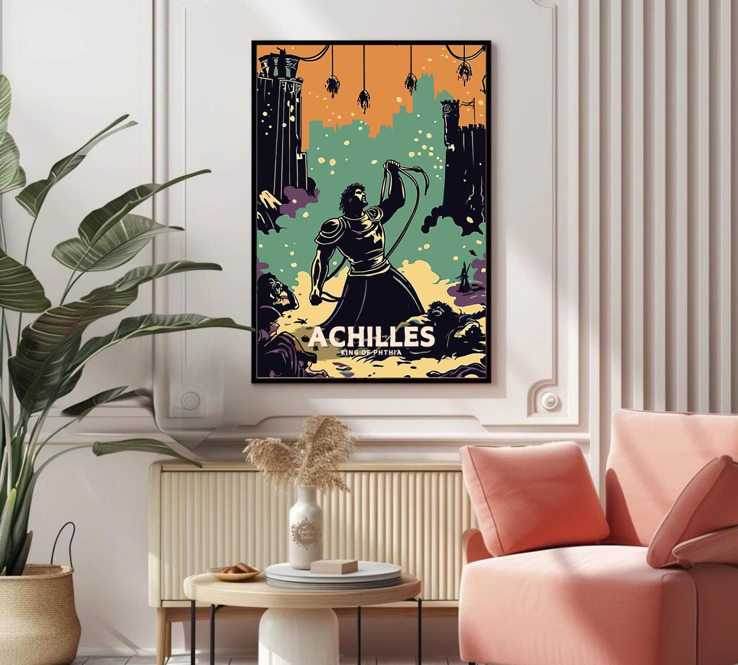 Achilles Poster, Greek Hero Achilles, Achilles hero of the Trojan War, Greek Mythology, Ancient Greek Art, Homer's Iliad,