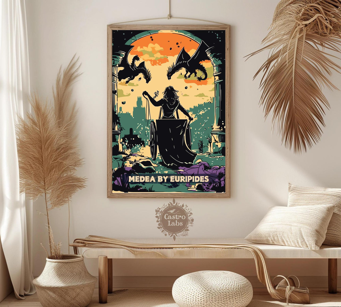 Medea by Euripides Poster, Medea Poster, Greek Mythology, Greek Tragedy, Ancient Greek Art, Greek Myth, Playwright Artwork, Euripides Poster