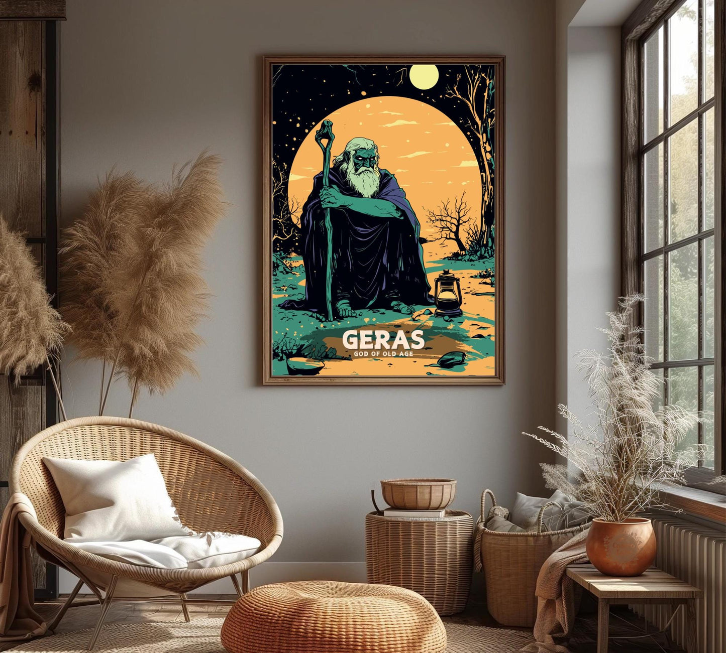 Geras God Poster, Greek God Geras, God of Old Age, Greek Mythology, Ancient Greek Art, Geras God Artwork, Hellenism, Age of mythology,