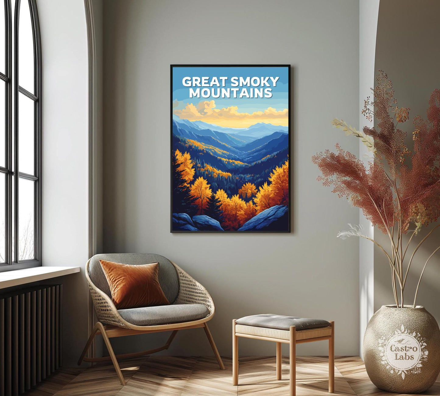 The Great Smoky Mountains Poster, Great Smoky Mountains Travel Poster, Blue Ridge Mountains Artwork, Home Décor, Tennessee Poster, NC Poster