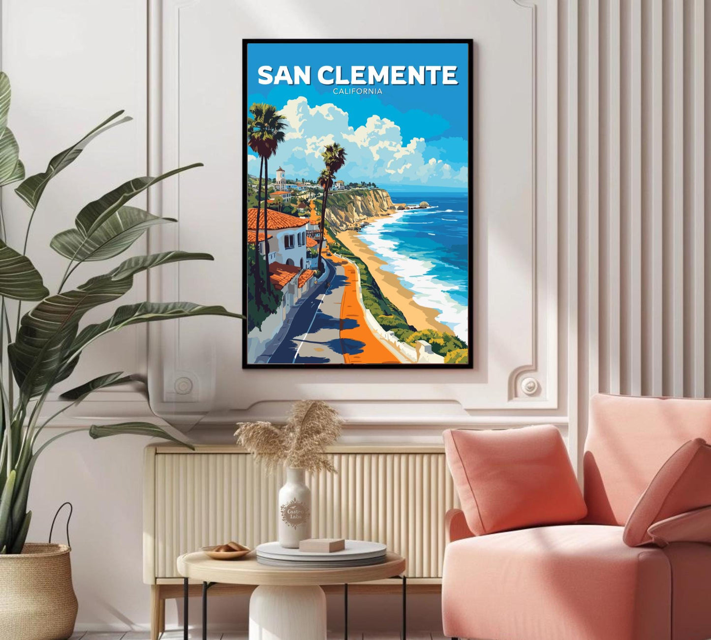 San Clemente Poster, San Clemente Travel Poster, San Clemente Artwork, Home Décor, San Clemente Print,, California Poster, Orange County Art
