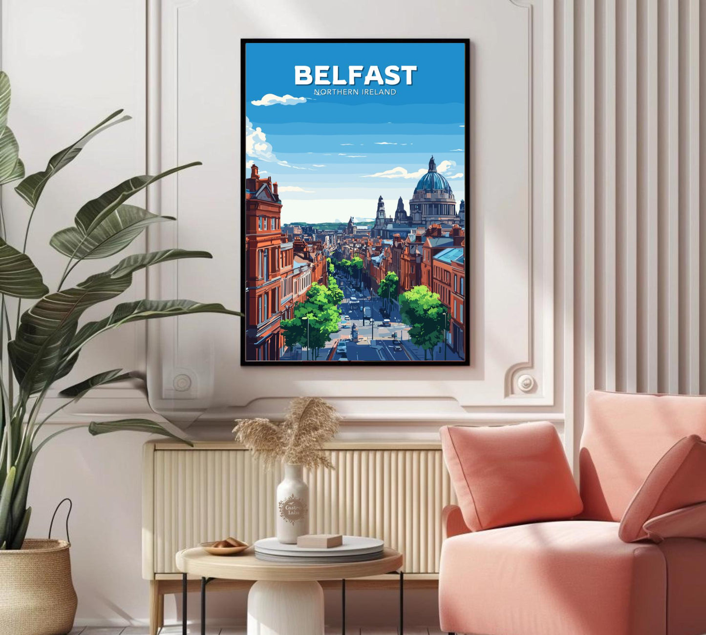 Belfast Travel Poster, Belfast Wall Art, Belfast Northern Ireland Print, Belfast Artwork, Home Décor, Northern Ireland Poster, Ireland Art