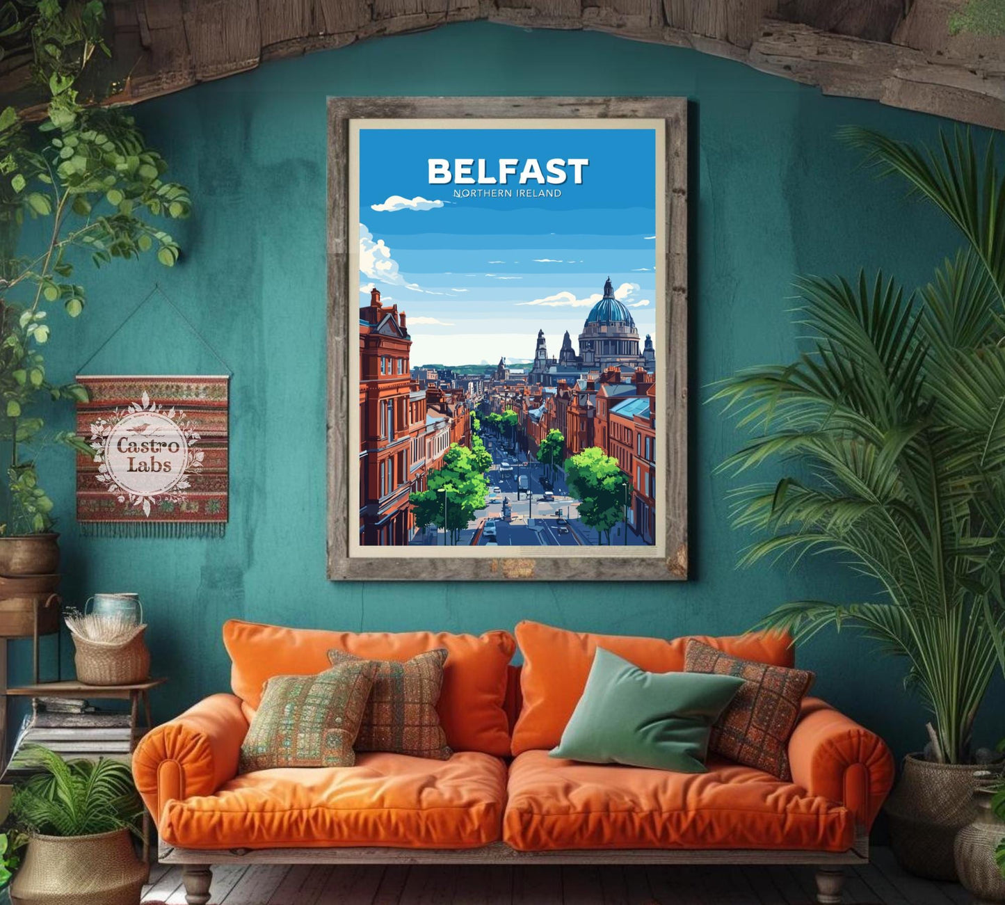 Belfast Travel Poster, Belfast Wall Art, Belfast Northern Ireland Print, Belfast Artwork, Home Décor, Northern Ireland Poster, Ireland Art