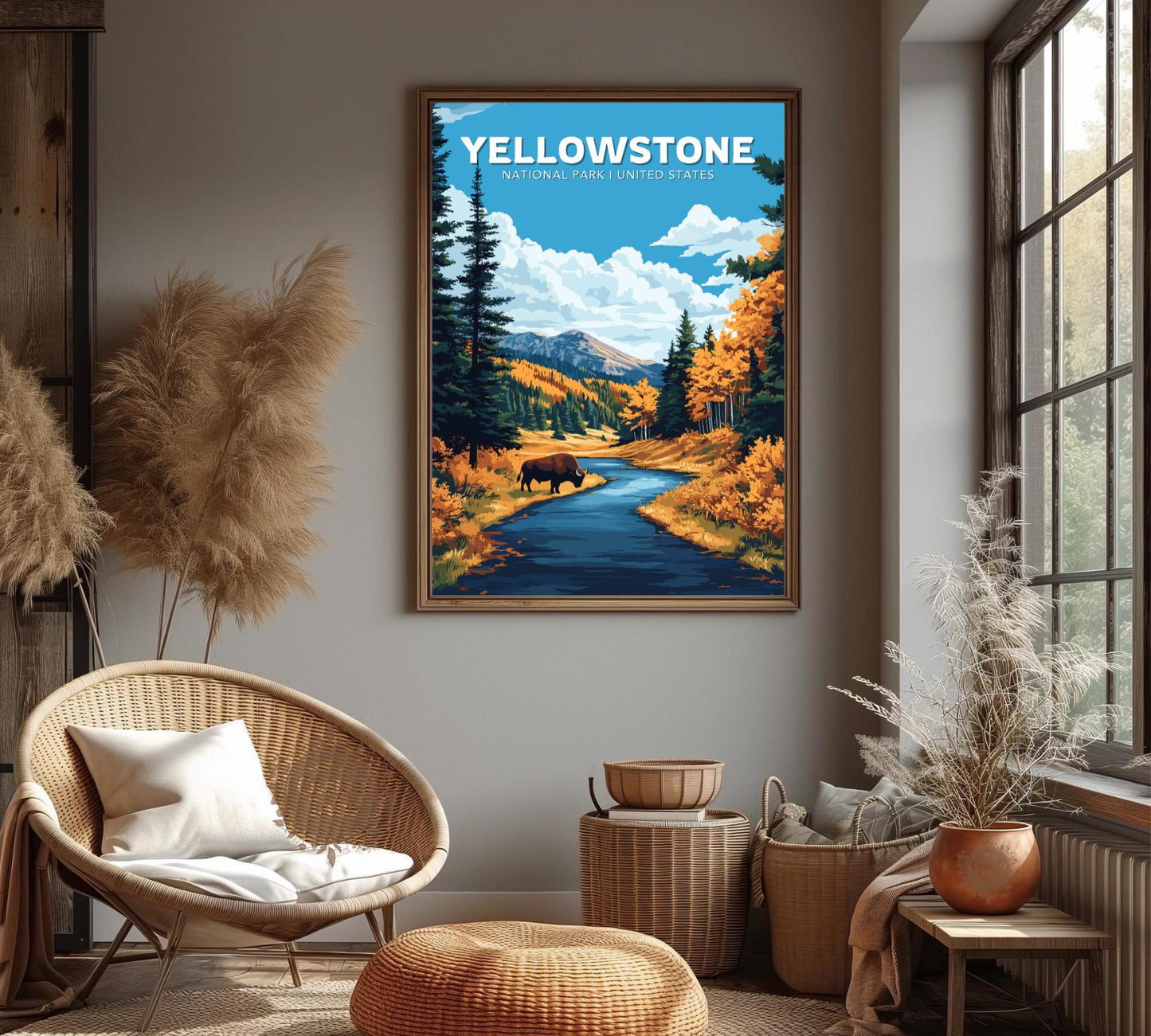 Yellowstone Travel Poster, Yellowstone National Park Wall Art, Yellowstone Park, US National Parks Poster, Home Décor, Yellowstone Poster