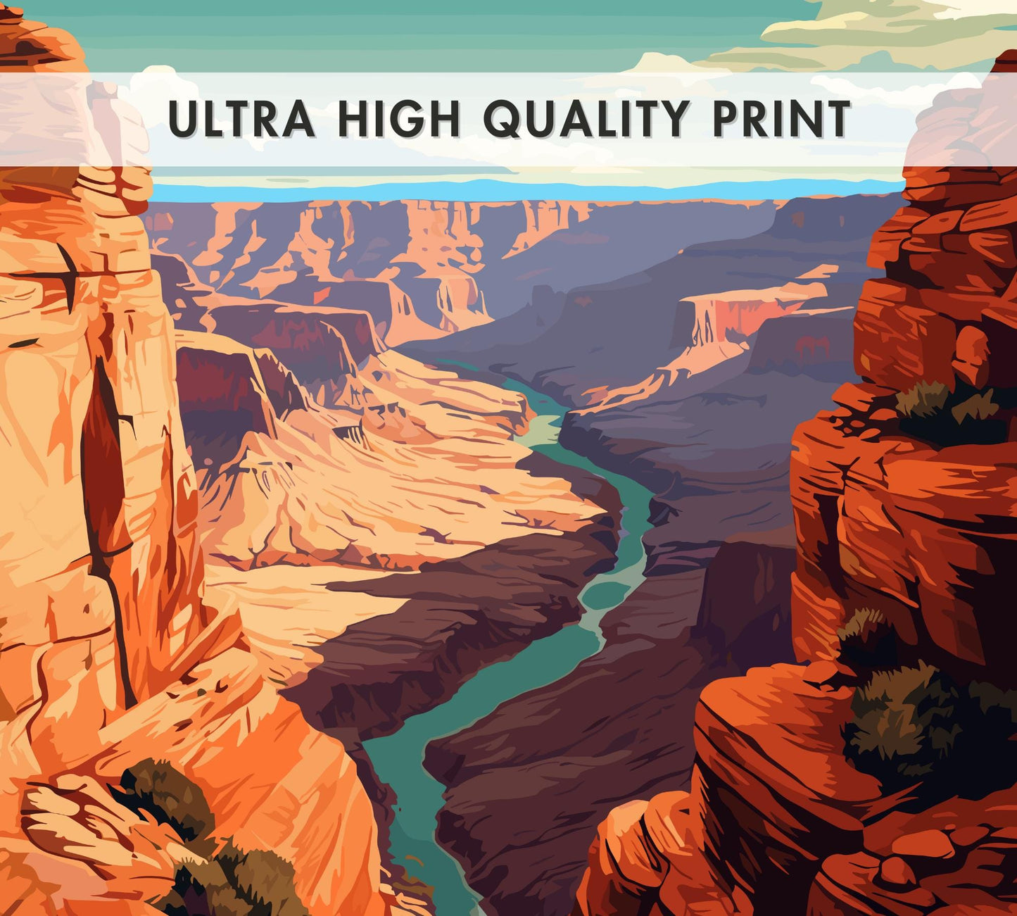 Grand Canyon Travel Poster, Grand Canyon Wall Art, Grand Canyon Print, Home Décor, Grand Canyon National Park, Grand Canyon Poster