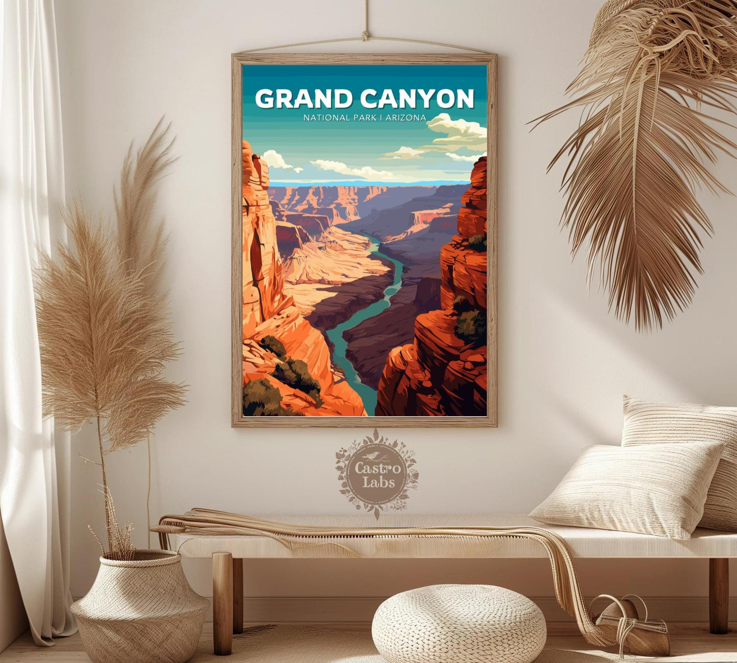 Grand Canyon Travel Poster, Grand Canyon Wall Art, Grand Canyon Print, Home Décor, Grand Canyon National Park, Grand Canyon Poster