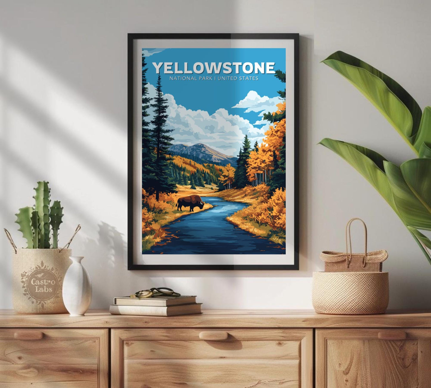 Yellowstone Travel Poster, Yellowstone National Park Wall Art, Yellowstone Park, US National Parks Poster, Home Décor, Yellowstone Poster