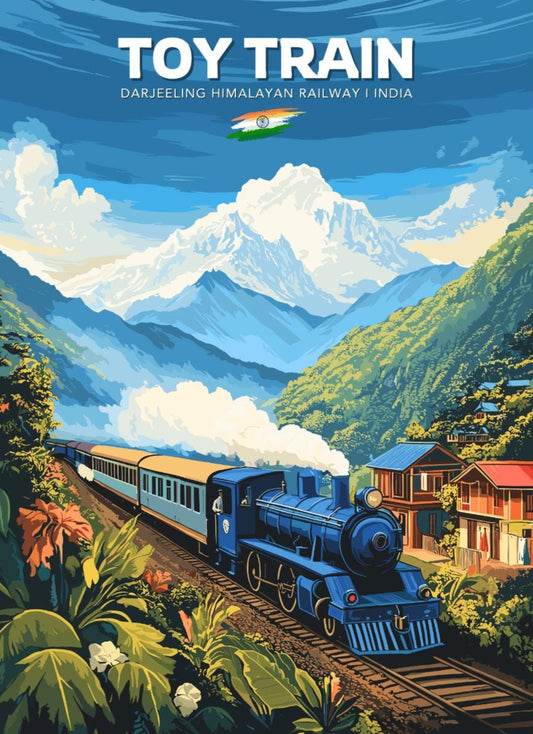 Toy Train Poster, Toy Train Railway Poster, Scenic Train Rides Art, Train Poster, Toy Train Art, Darjeeling Himalayan Railway, India Poster