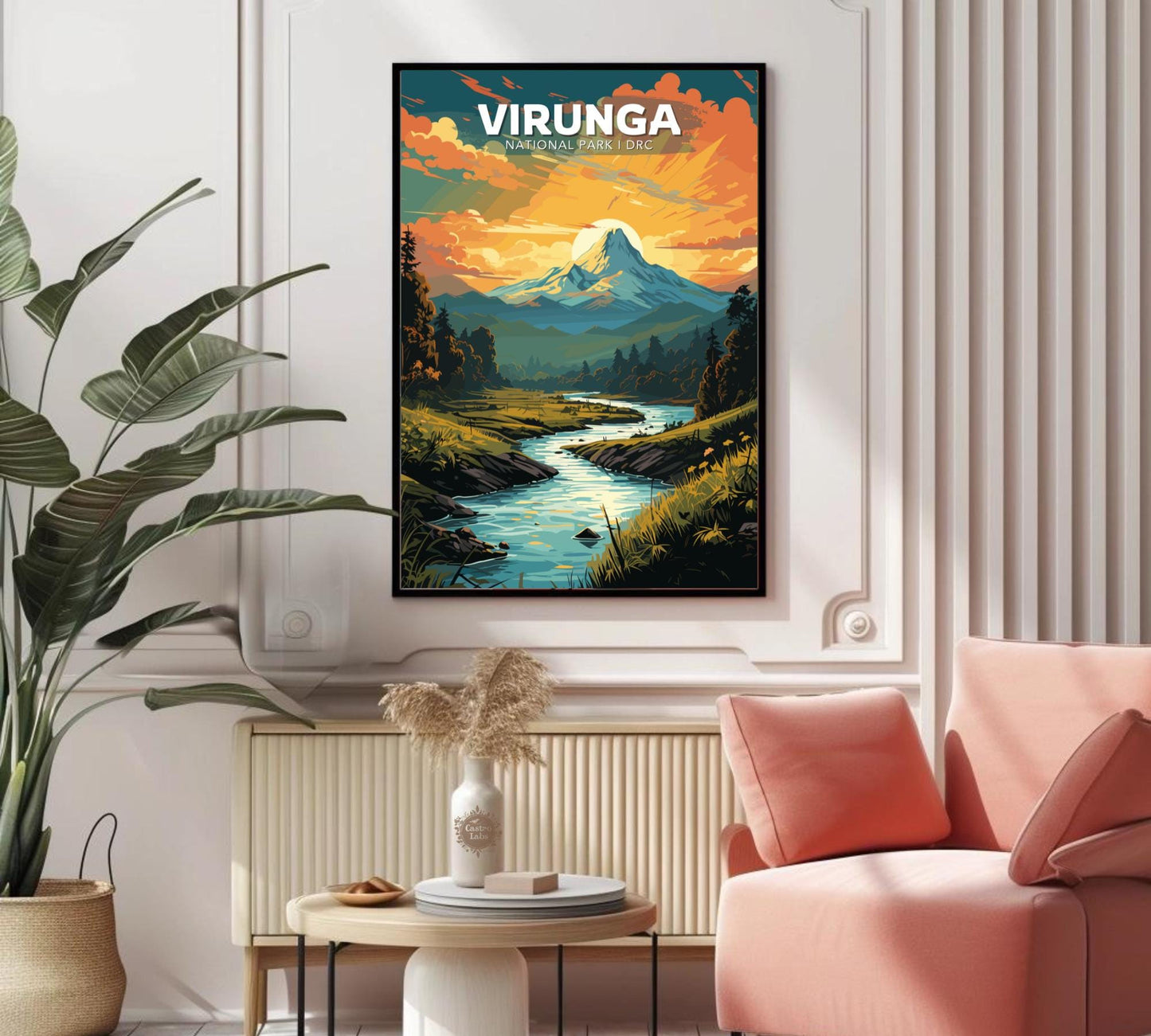 Virunga Travel Poster, Virunga National Park Art, Virunga Park, Africa National Park Poster, Home Décor, Virunga, UNESCO World Heritage site