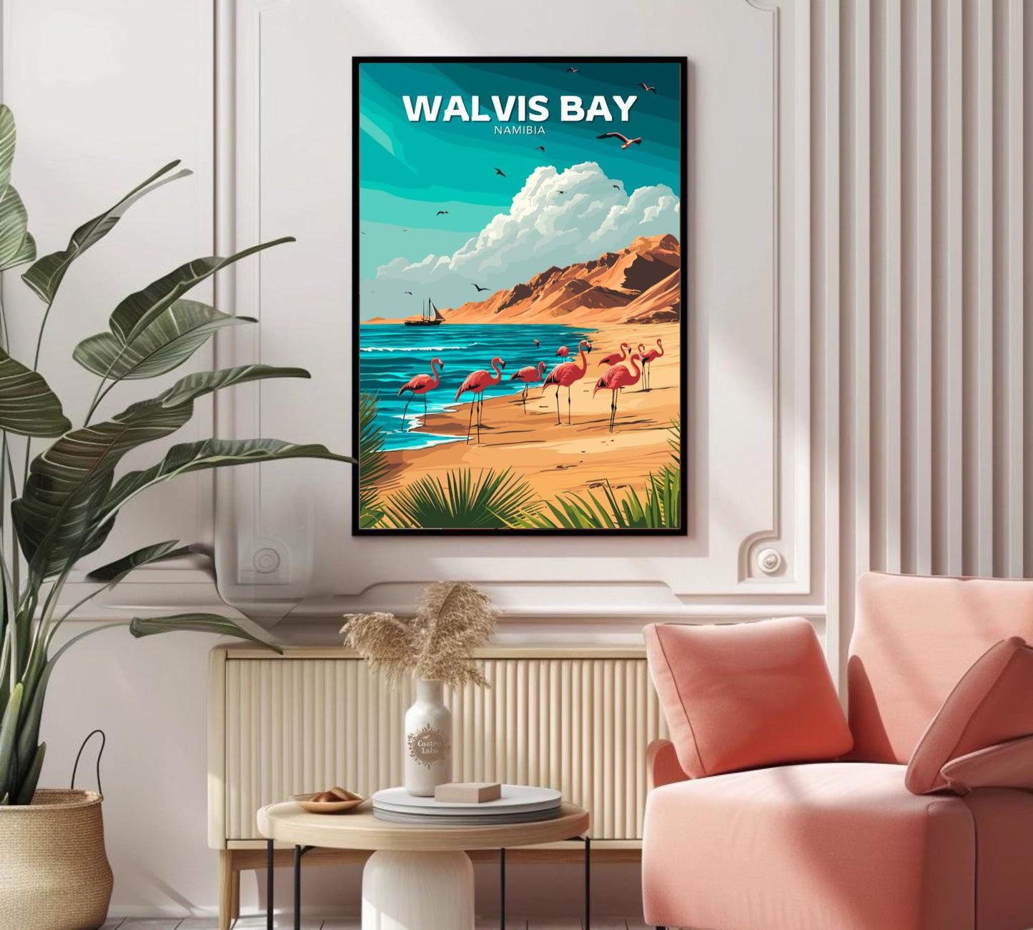 Walvis Bay Travel Poster, Walvis Bay Port Wall Art, Walvis Bay Print, Africa Poster, Home Décor, Namibia Poster, Walvis Bay Namibia Poster