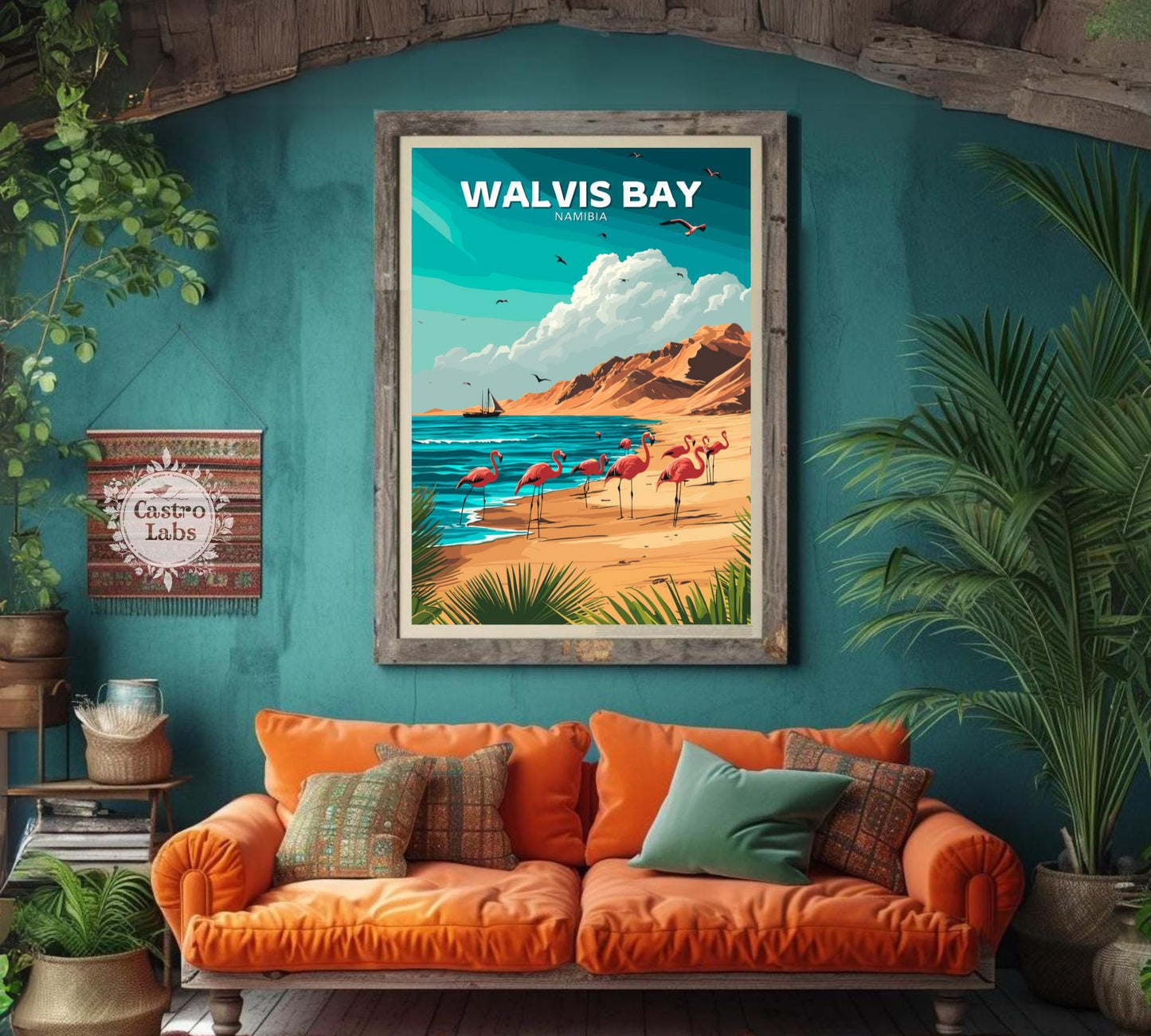 Walvis Bay Travel Poster, Walvis Bay Port Wall Art, Walvis Bay Print, Africa Poster, Home Décor, Namibia Poster, Walvis Bay Namibia Poster