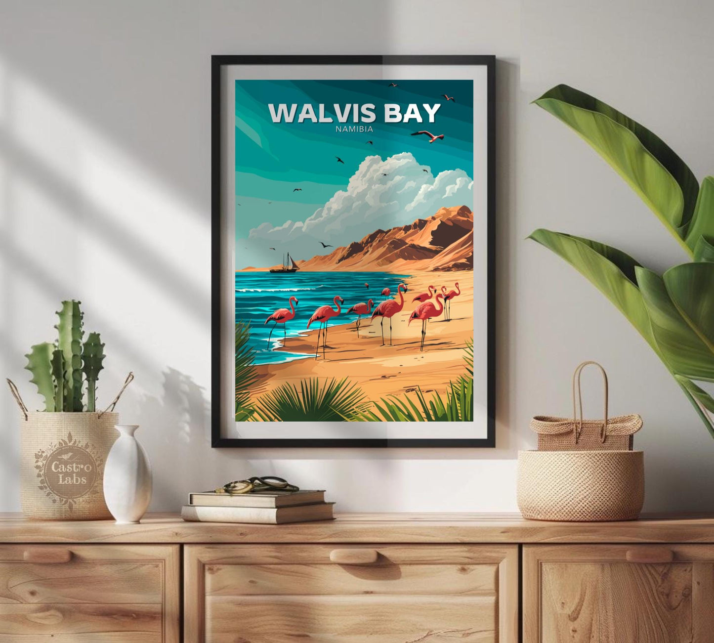 Walvis Bay Travel Poster, Walvis Bay Port Wall Art, Walvis Bay Print, Africa Poster, Home Décor, Namibia Poster, Walvis Bay Namibia Poster