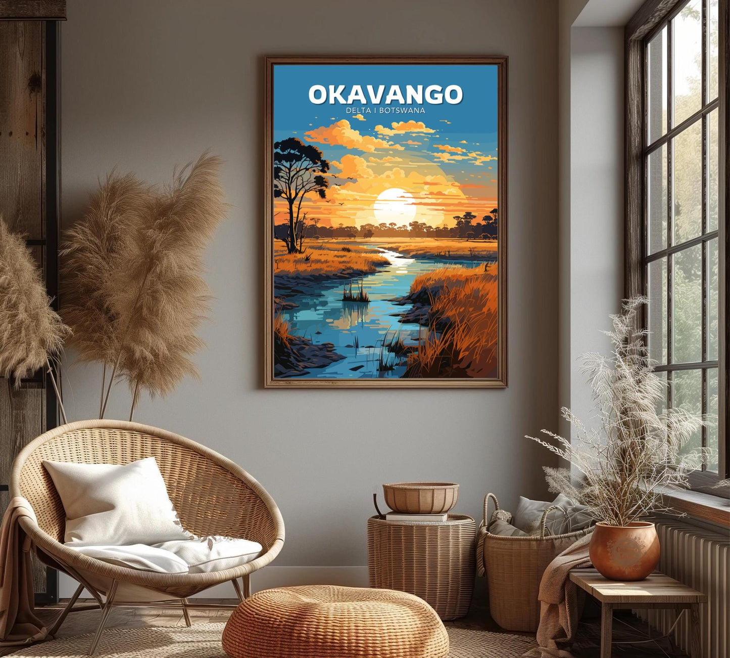 Okavango Travel Poster, Okavango Delta National Park Wall Art, Okavango Park, Africa National Parks Poster, Home Décor, Botswana Poster