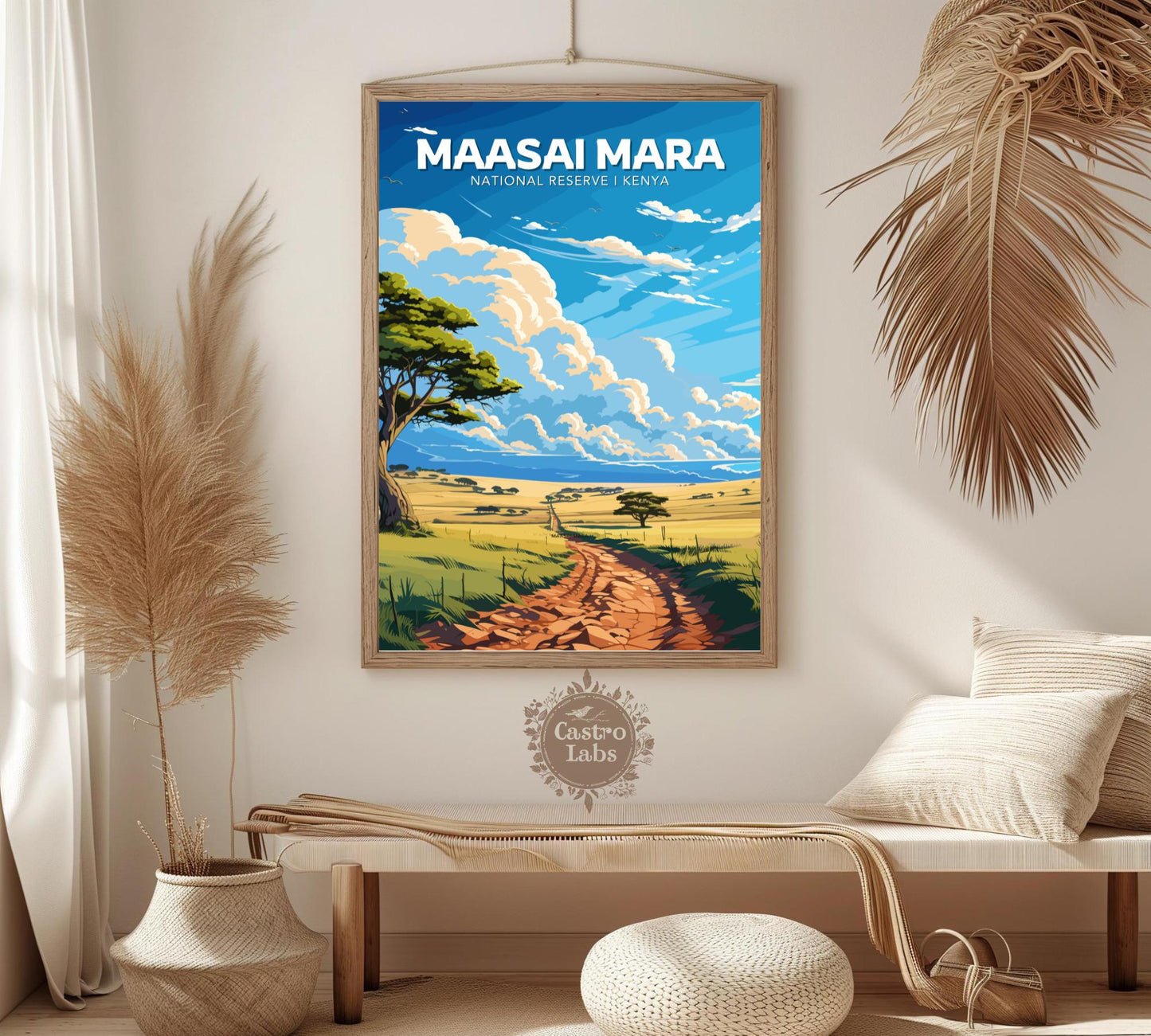 Maasai Mara Travel Poster, Maasai Mara National Park Poster, Maasai Mara Park, Kenya National Park Poster, Home Décor, Kenya Poster