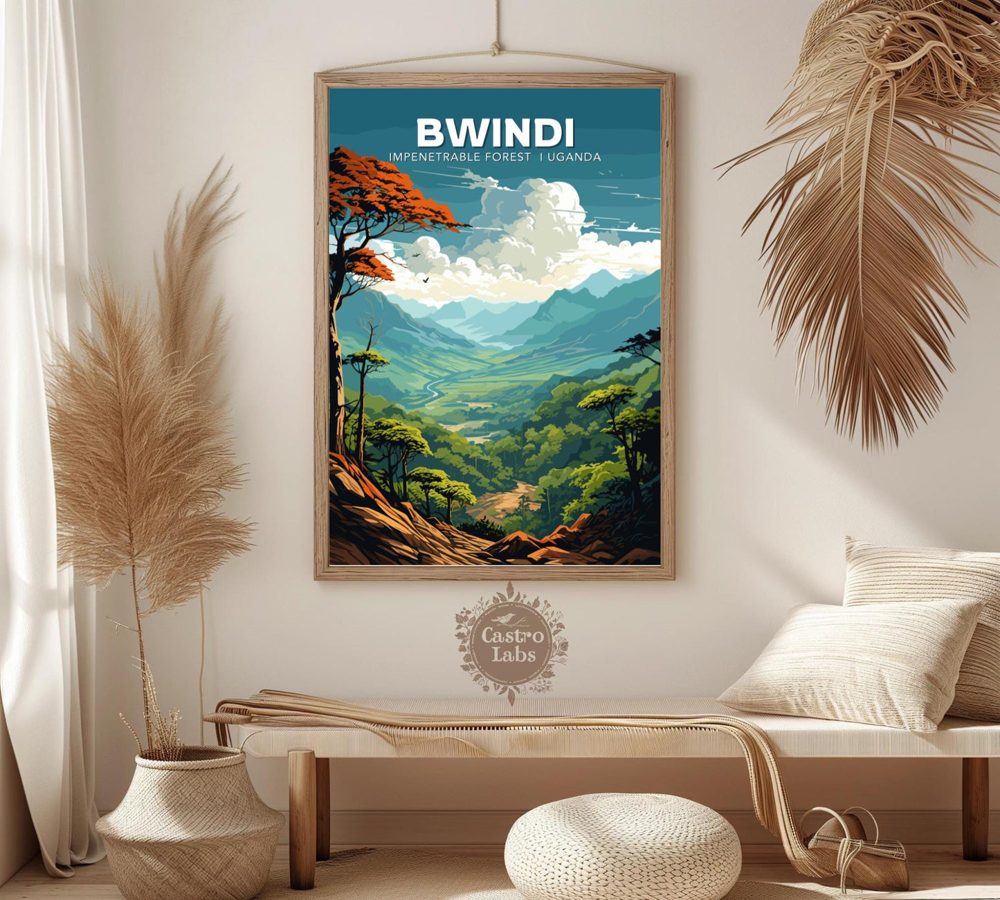 Bwindi Impenetrable Forest Travel Poster, Bwindi Forest Poster, Kanungu Forest, Africa Poster, Home Décor, Bwindi Impenetrable, Forest Print