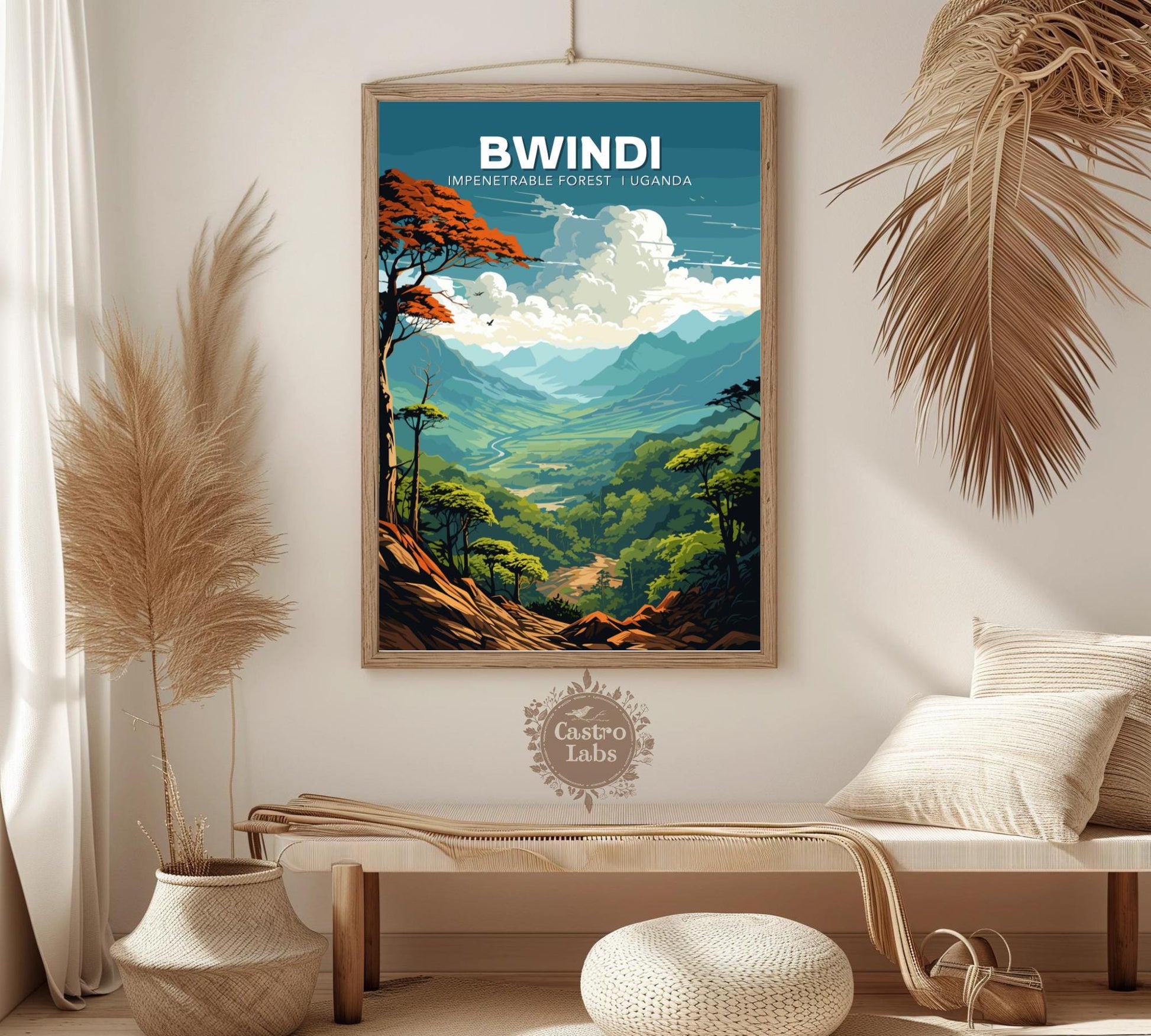 Bwindi Impenetrable Forest Travel Poster, Bwindi Forest Poster, Kanungu Forest, Africa Poster, Home Décor, Bwindi Impenetrable, Forest Print