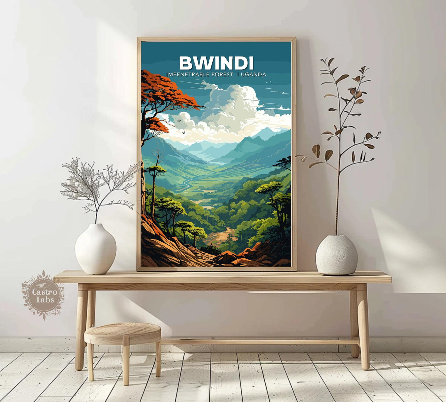 Bwindi Impenetrable Forest Travel Poster, Bwindi Forest Poster, Kanungu Forest, Africa Poster, Home Décor, Bwindi Impenetrable, Forest Print