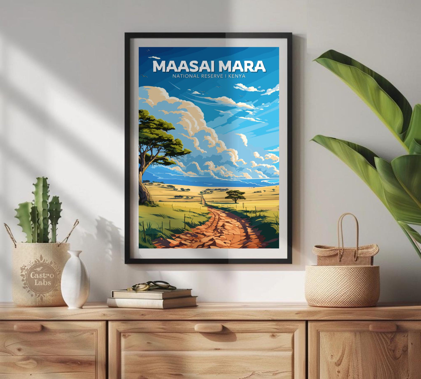 Maasai Mara Travel Poster, Maasai Mara National Park Poster, Maasai Mara Park, Kenya National Park Poster, Home Décor, Kenya Poster