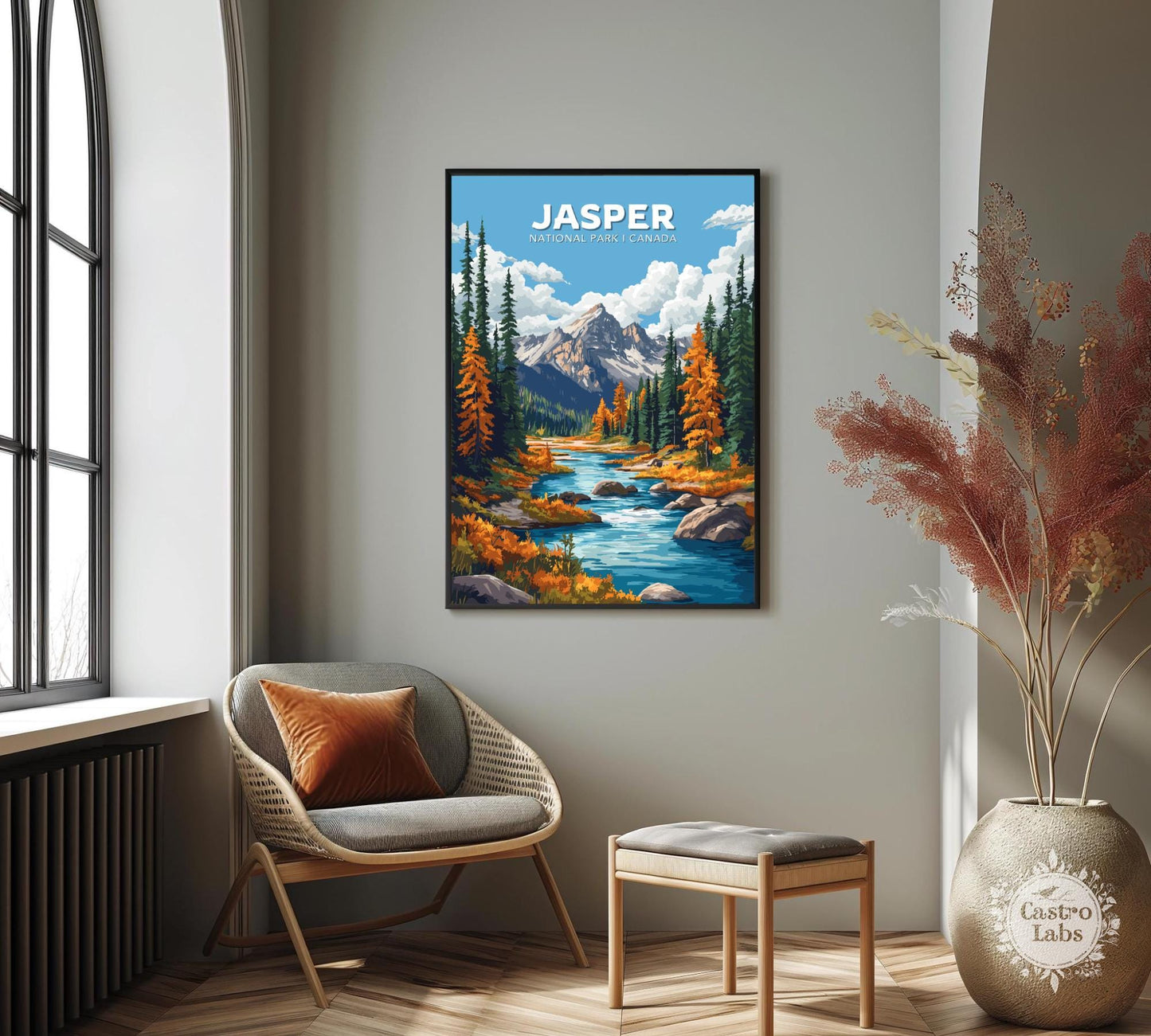 Jasper Travel Poster,  Jasper National Park Print, Jasper Park, Canada National Park Poster, Home Décor, Alberta Poster, Canadian Rockies