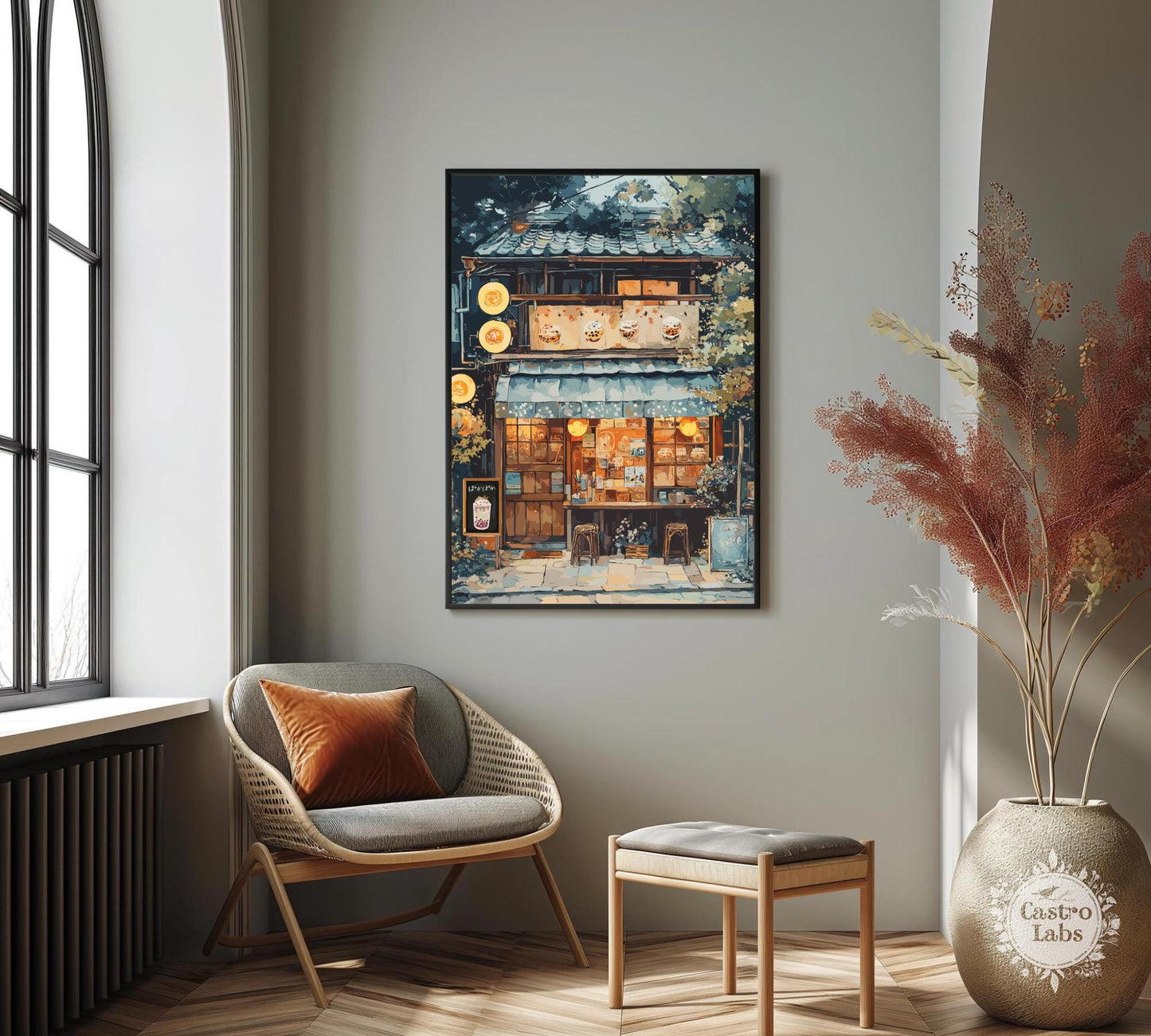 Bubble Tea Shop Print, Bubble Tea Shop Japan Poster, Bubble Tea Shop Tokyo, Bubble Tea Art, Home Décor, Boba Tea Art, Japanese Boba Poster, Bubble Tea Shop Art