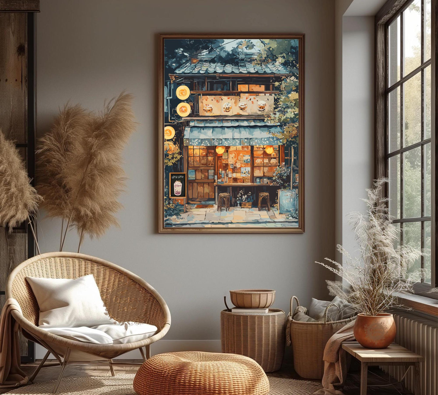 Bubble Tea Shop Print, Bubble Tea Shop Japan Poster, Bubble Tea Shop Tokyo, Bubble Tea Art, Home Décor, Boba Tea Art, Japanese Boba Poster, Bubble Tea Shop Art
