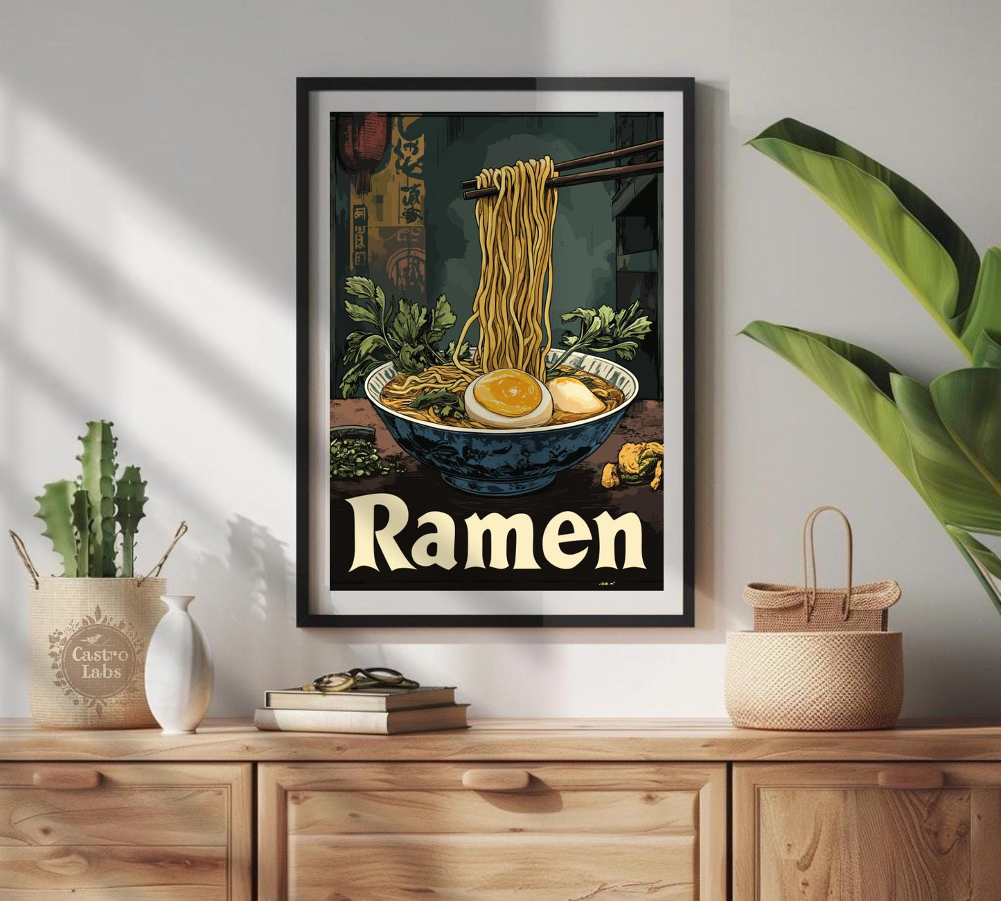 Ramen Print, Ramen Poster, Noodles Poster, Ramen Noodles Poster, Home Décor, Spicy Noodles Art, Cup Ramen Print, Ramen Bowl Poster