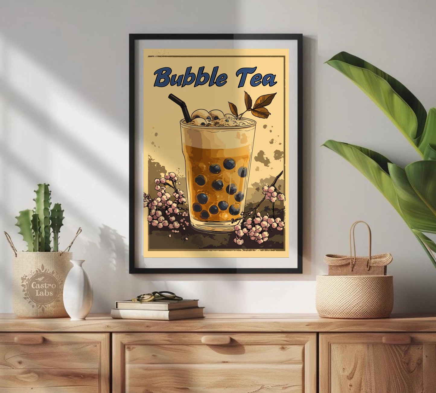 Bubble Tea Print, Bubble Tea Japan Poster, Bubble Tea WallArt, Bubble Tea Art, Home Décor, Boba Tea, Boba Print, Bubble Tea Illustration