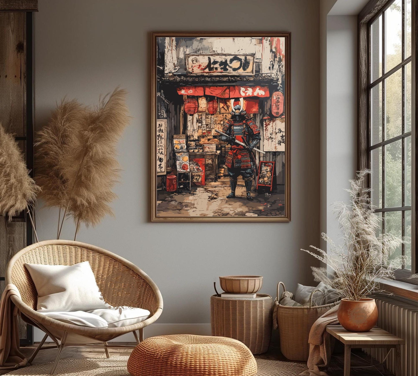 Samurai Print, Ramen shop Poster, Japanese Samurai Print, Ramen Poster, Home Décor, Japanese Food Print, Japanese Restaurant Poster
