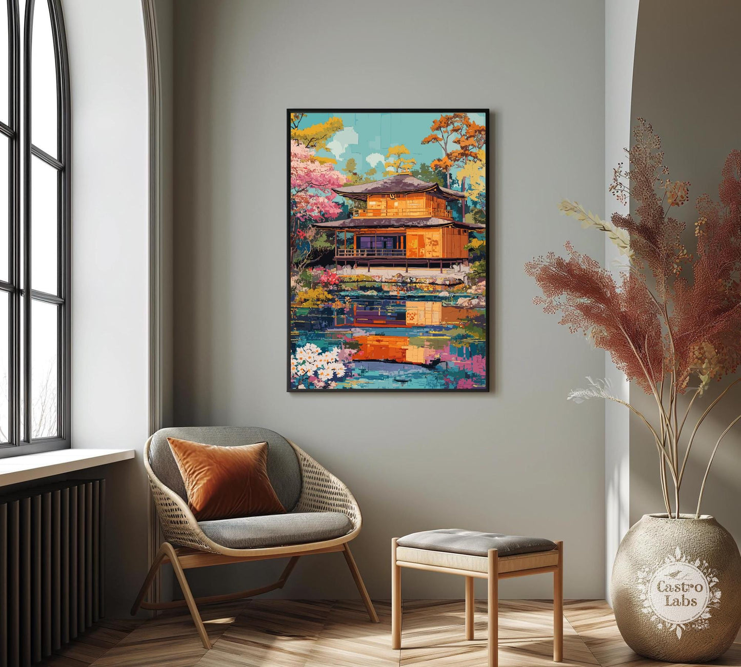 Japanese Tea House Poster, Tea House Art, Japan Poster, Home Décor, Japan Tea Art, Japanese Tea House Print, Japanese Tea House
