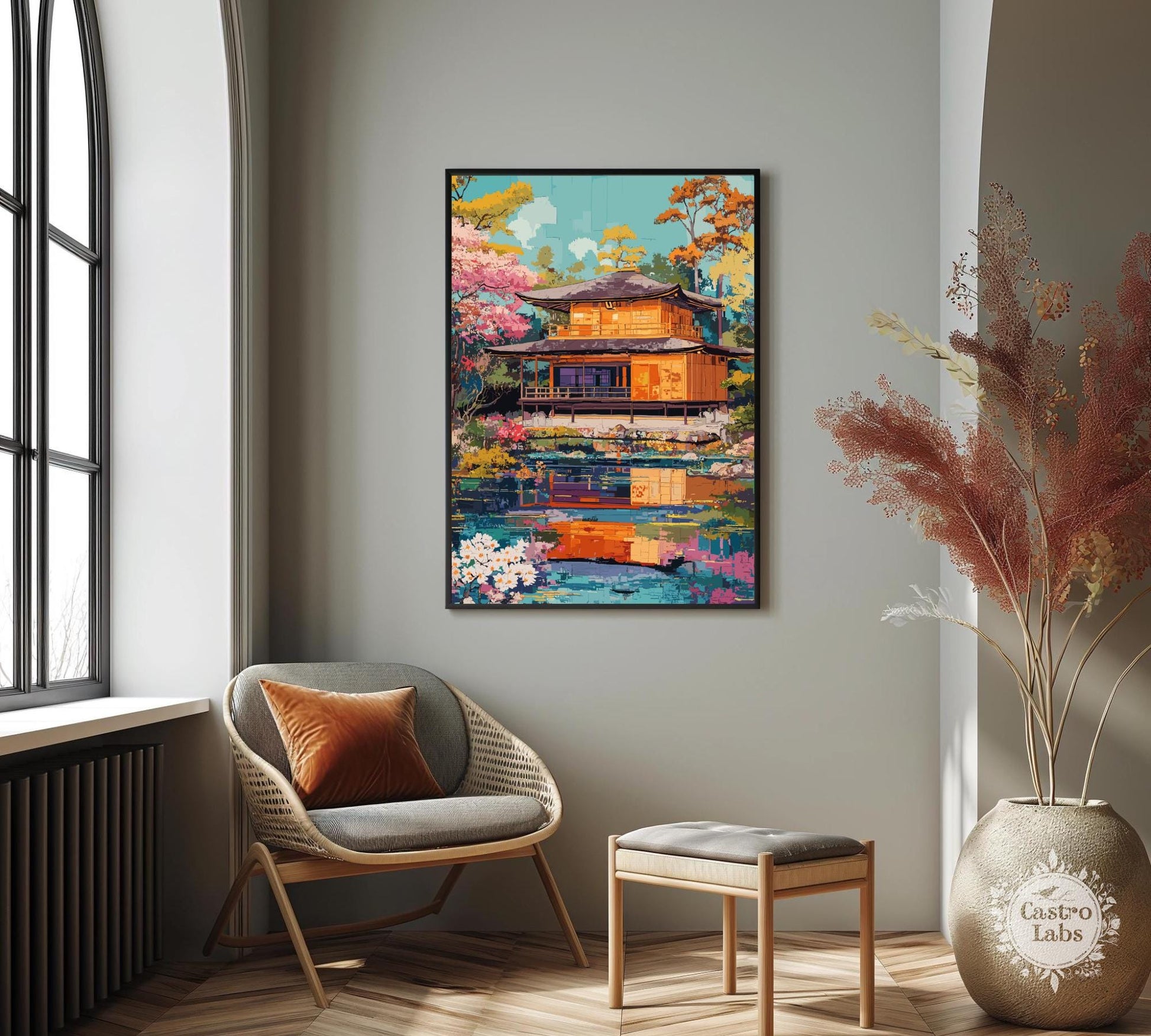 Japanese Tea House Poster,  Tea House Art, Japan Poster, Home Décor, Japan Tea Art, Japanese Tea House Print, Japanese Tea House