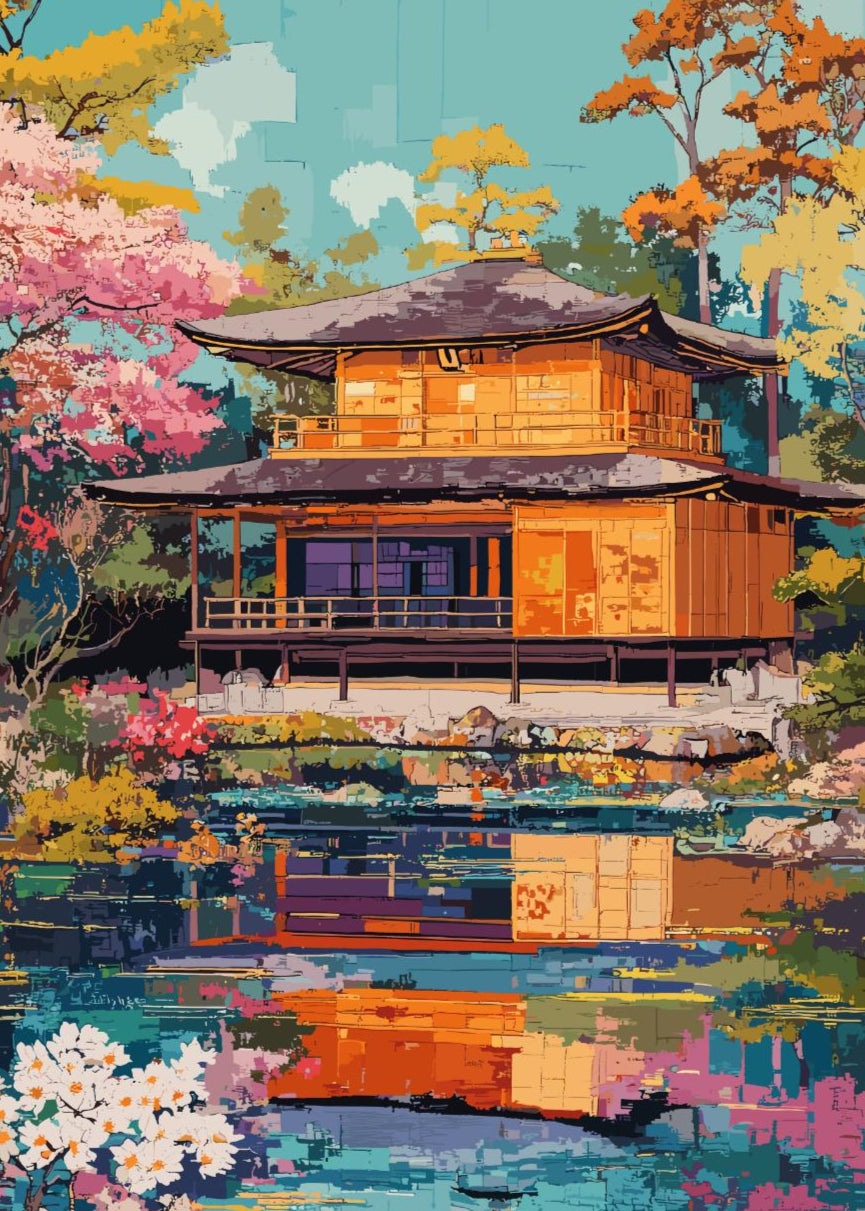 Japanese Tea House Poster, Tea House Art, Japan Poster, Home Décor, Japan Tea Art, Japanese Tea House Print, Japanese Tea House
