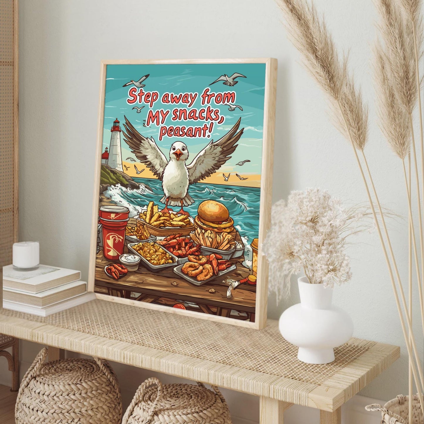Funny Seagull Poster – “Step Away from My Snacks”