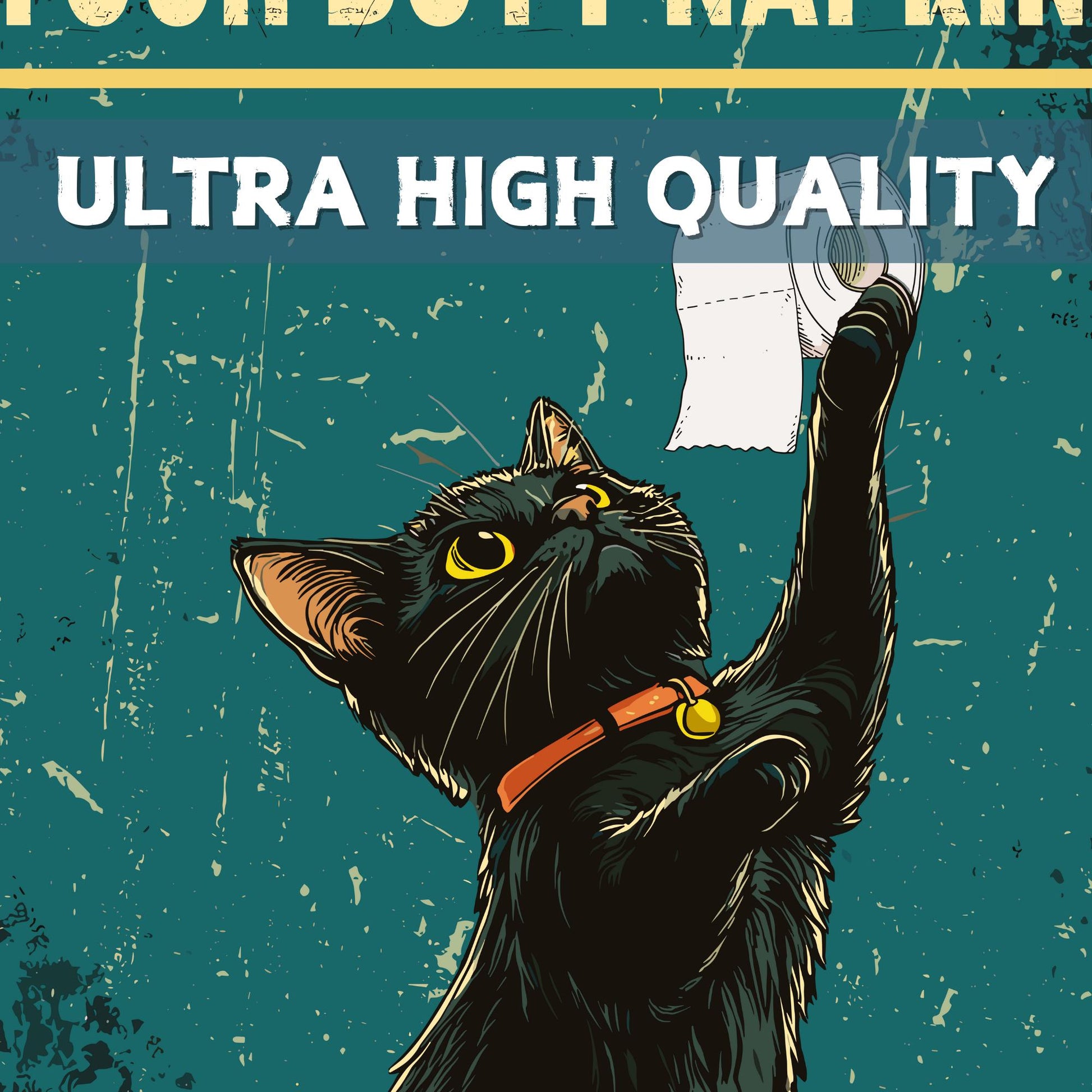 Funny Cat Bathroom Print