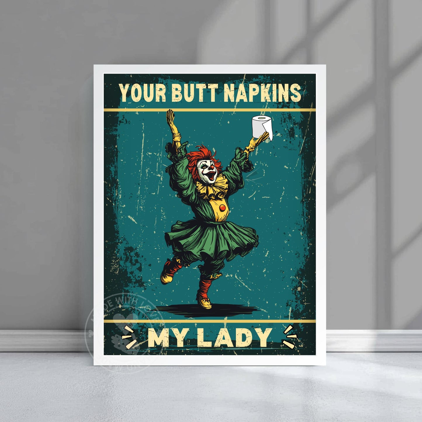 Funny Clown Bathroom Print